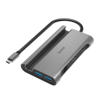 Hama USB-Hub (4K Dockingstation 7 Ports, USB-A, USB-C, HDMI™, LAN, 5Gbit/s) USB-Adapter USB-C, 15 cm