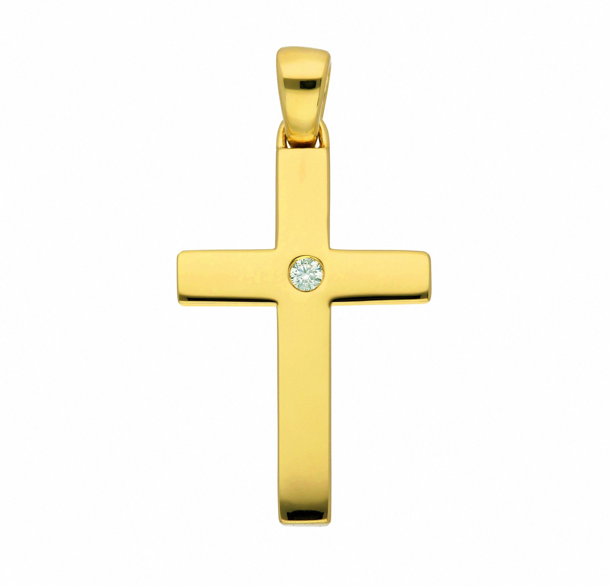 mit mit mit Kreuz Anhänger Brillant, Kette Anhänger Set 585 Halskette Schmuckset - Diamant Gold Adelia´s