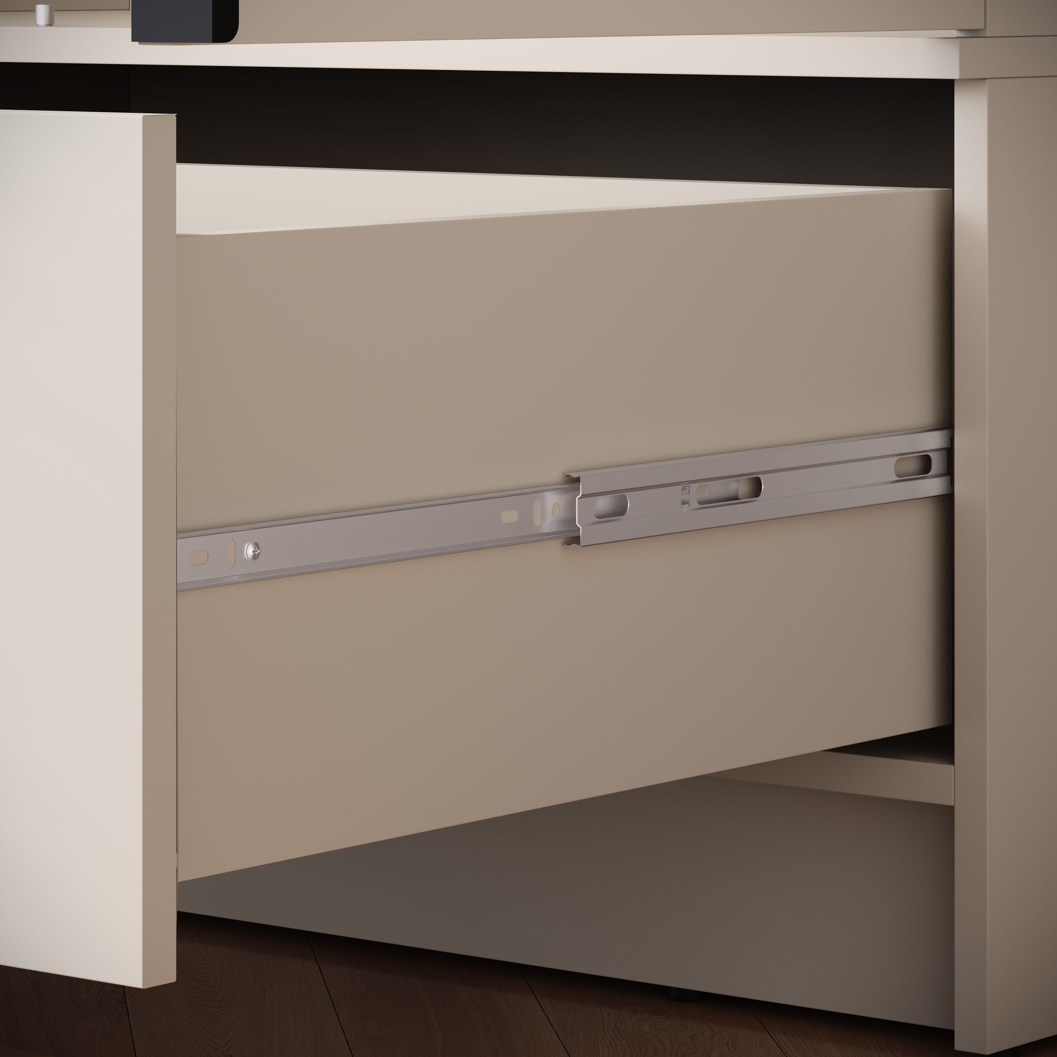 Home affaire Kleiderschrank Spirit Kleiderschrank mit Spiegel, Schublade und 2 Kleiderstangen Mit schwarzen Metallgriffen – viel Stauraum und flexible Aufteilun – Bild 4 von 5