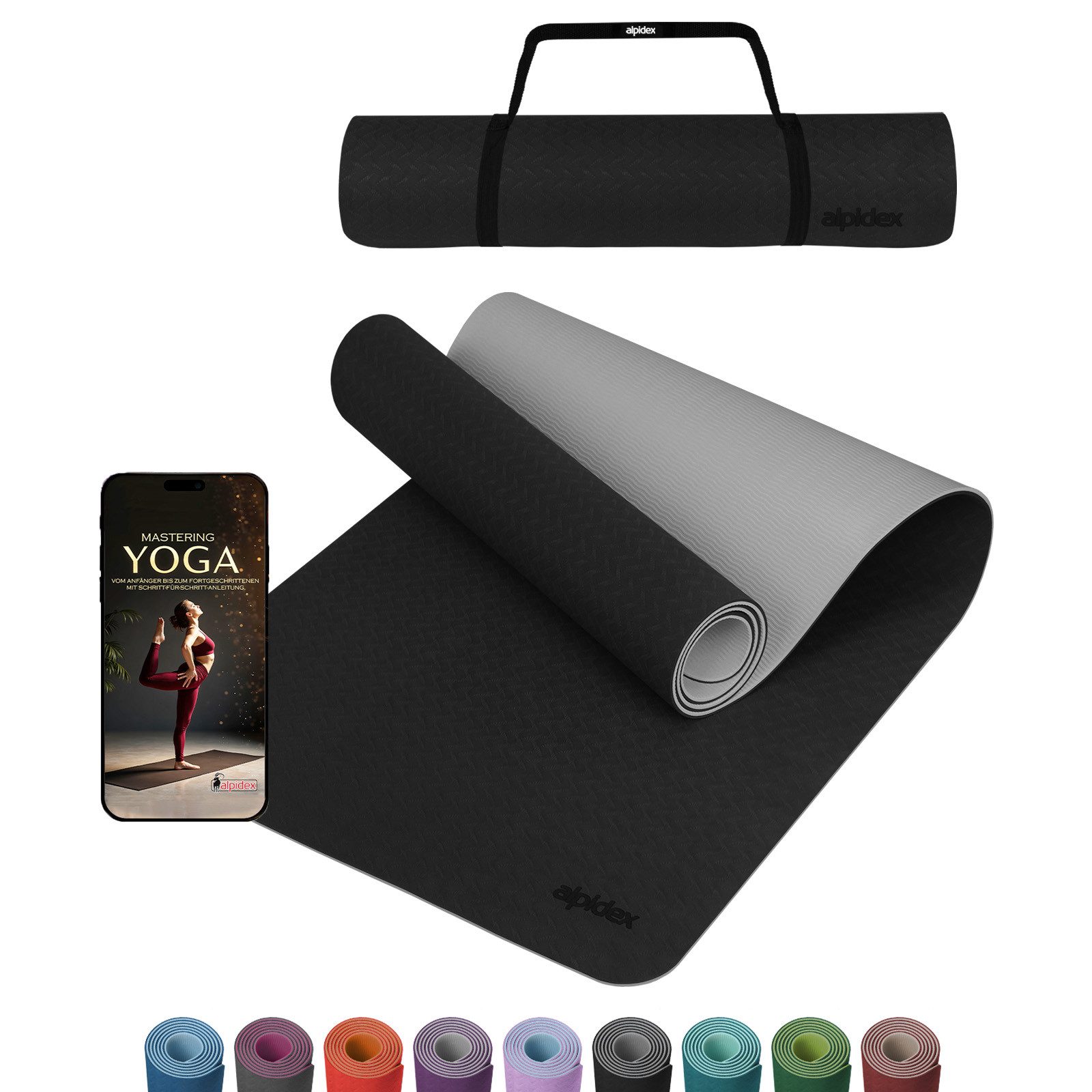 ALPIDEX Yogamatte ALPIDEX Yogamatte TPE in zwei Größen