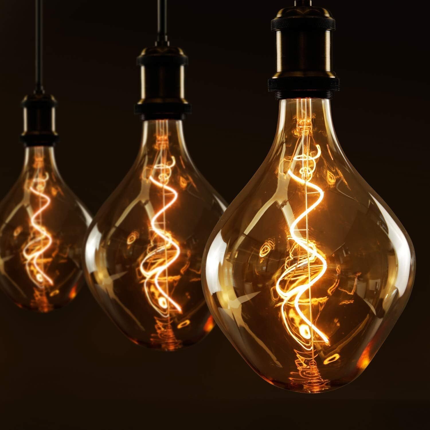 ZMH LED-Leuchtmittel Große Unregelmäßige E27 4W Glühlampe in Ungewöhnlicher Form, E27, 1 St., 2200k, Goldfarbe Beleuchtung für Haus Café Bar Restaurant – Bild 4 von 5