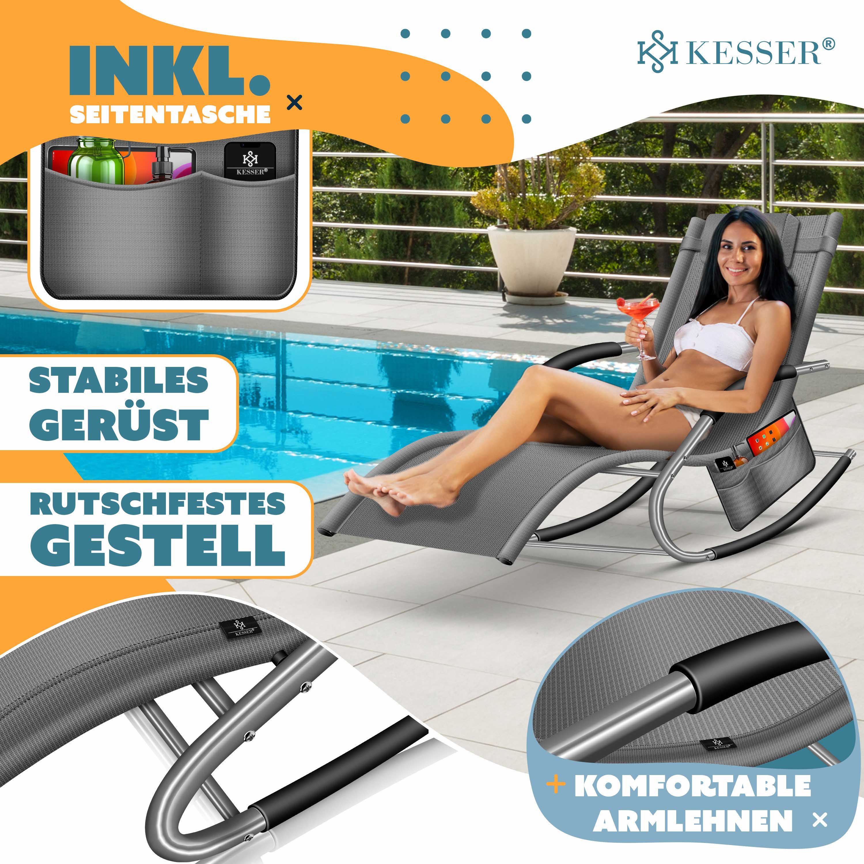 KESSER Gartenliege, Sonnenliege Relaxliege Schwungliege Gartenliege Gartenstuhl