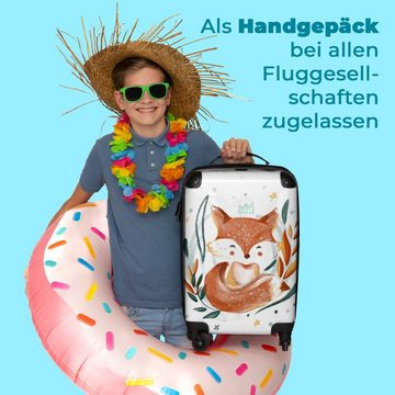 NoBoringSuitcases.com© Kinderkoffer Aquarell - Fuchs - Kinder - Illustration - Blätter 55x35x20cm, 4 Rollen, Reisetasche mit rollen, Handgepäck für Ferien, Kindertrolley, Koffer