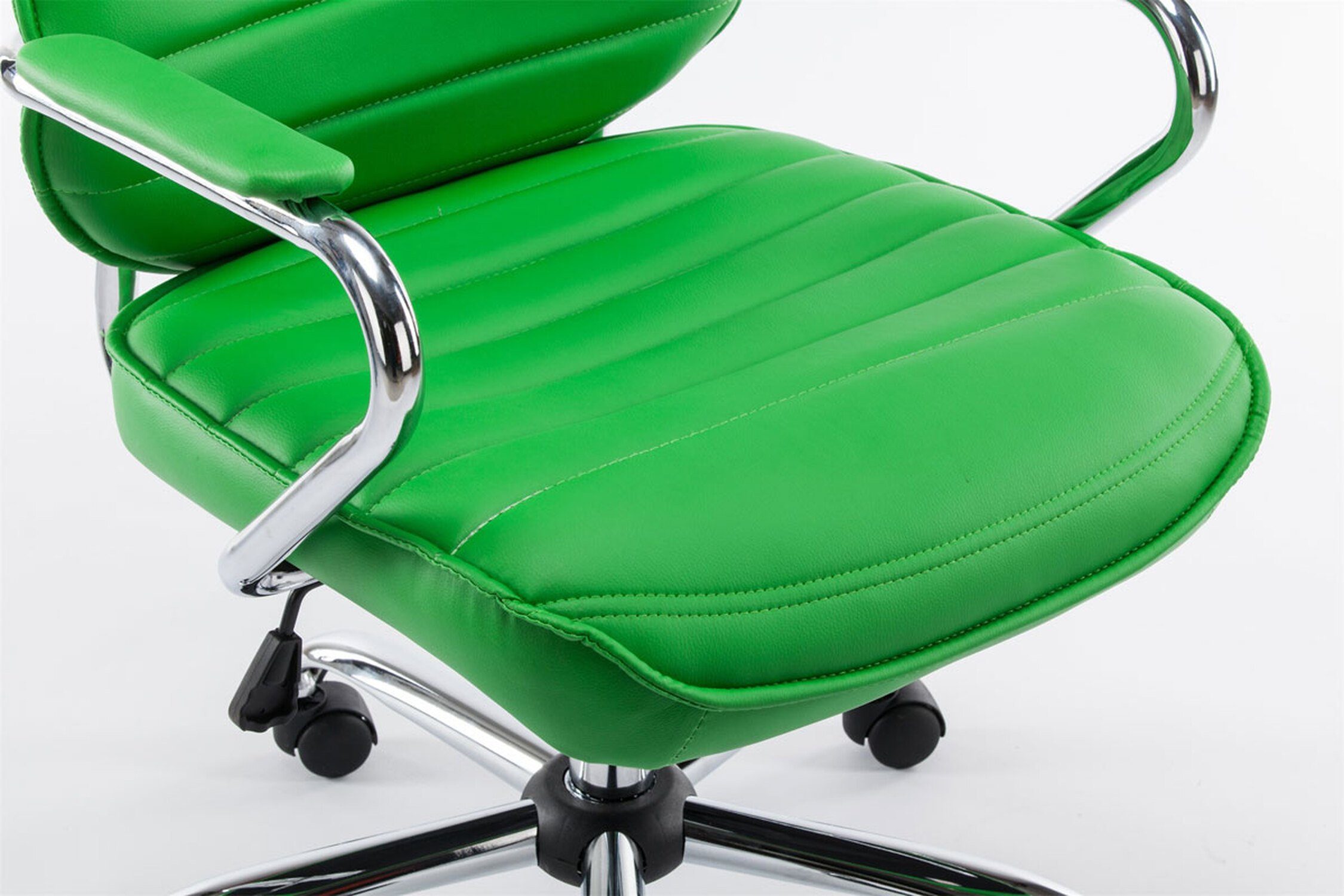 Kunstleder TPFLiving Metall Rocket Sitz: höhenverstellbar und drehbar XXL), grün (Schreibtischstuhl, chrom Chefsessel, - 360° Bürostuhl Gestell: Rückenlehne - Bürostuhl bequemer Drehstuhl, mit