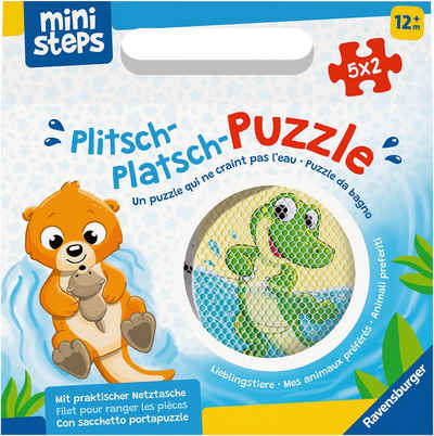 Ravensburger Puzzle Plitsch-Platsch-Puzzle Lieblingstiere, 10 Puzzleteile