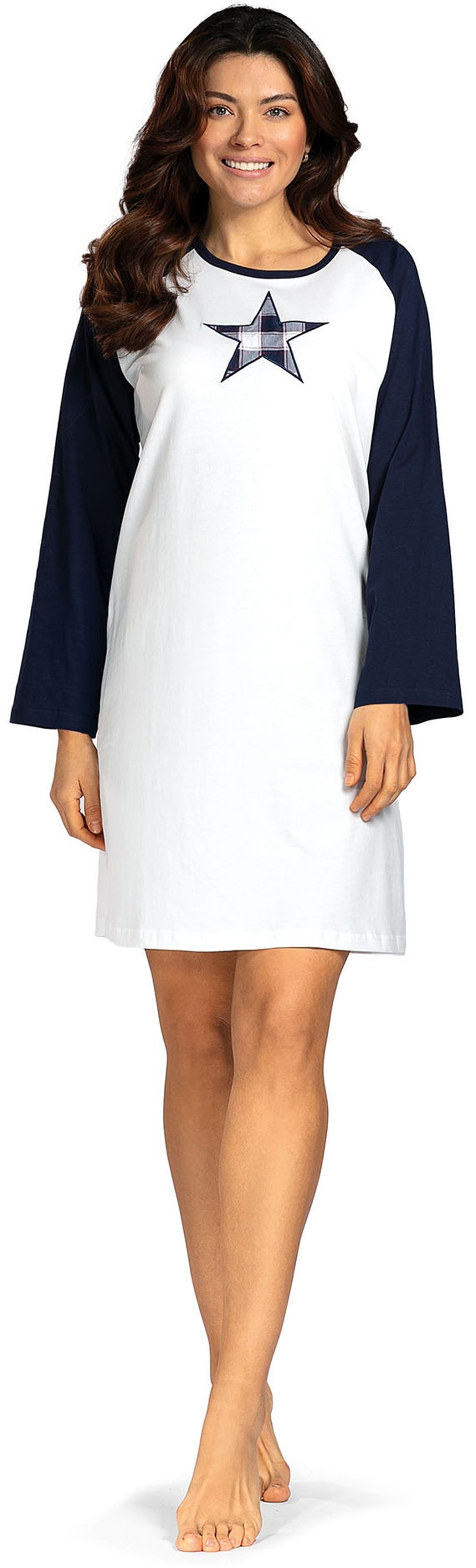 comtessa Nachthemd Lovely Dreams (Set, 1-tlg., 1-teilig) Damen Sleepshirt ca.95cm Schlafshirt Langarm Baumwolle große Größen