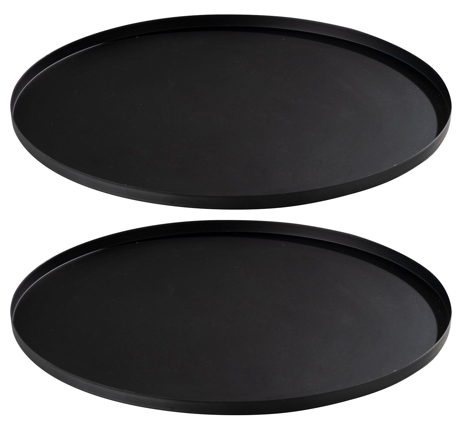 Tablett 2er Set TABLON, Ø 35 cm, Schwarz, Eisen