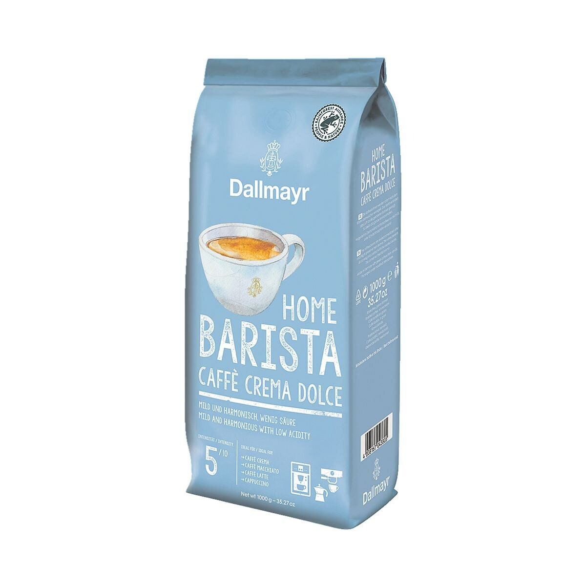 DALLMAYR Kaffee Home Barista Caffè Crema Dolce, 1000 g, ganze Bohnen