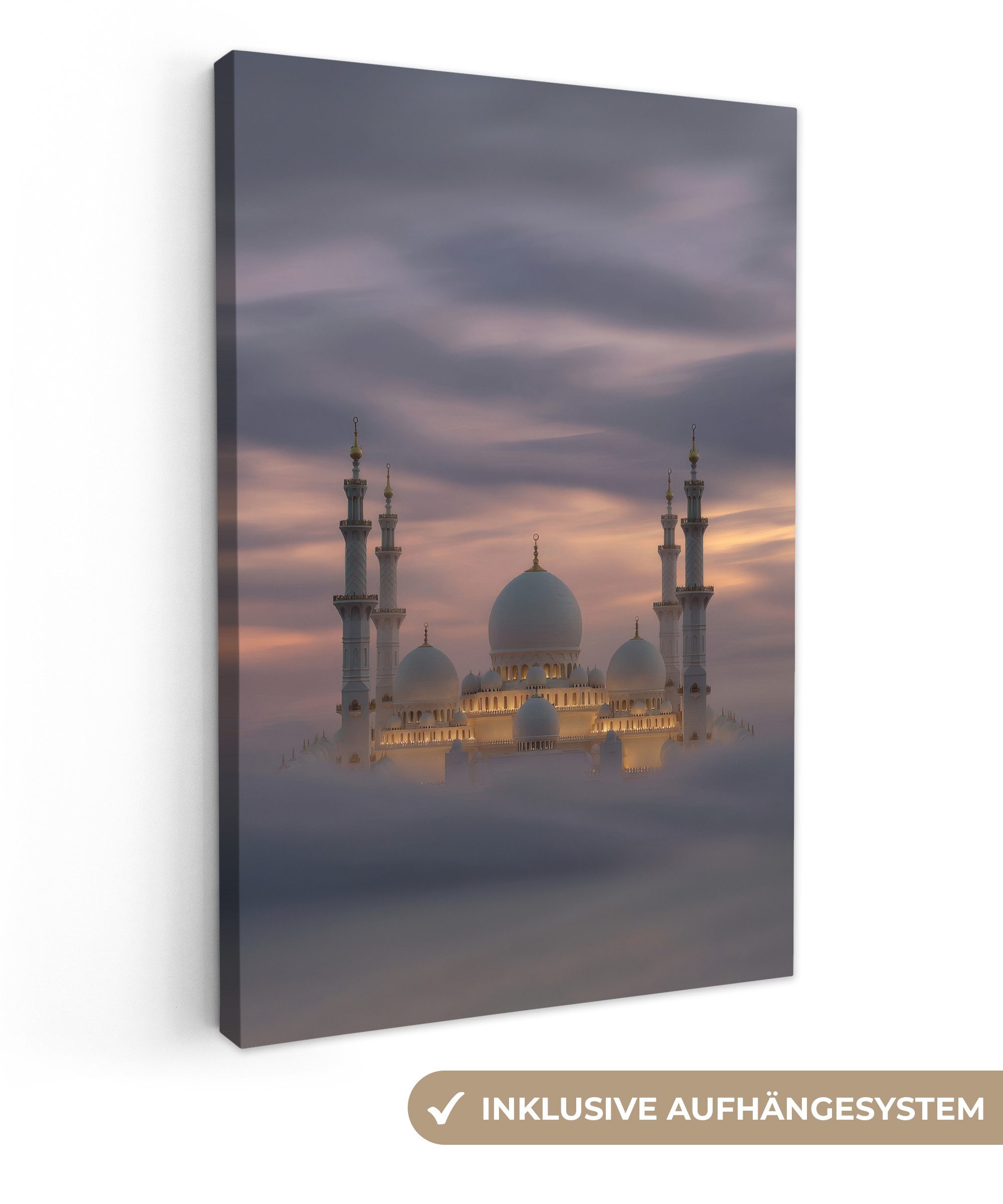 OneMillionCanvasses® Leinwandbild Sonnenuntergang - Moschee - Wolken - Isla günstig online kaufen