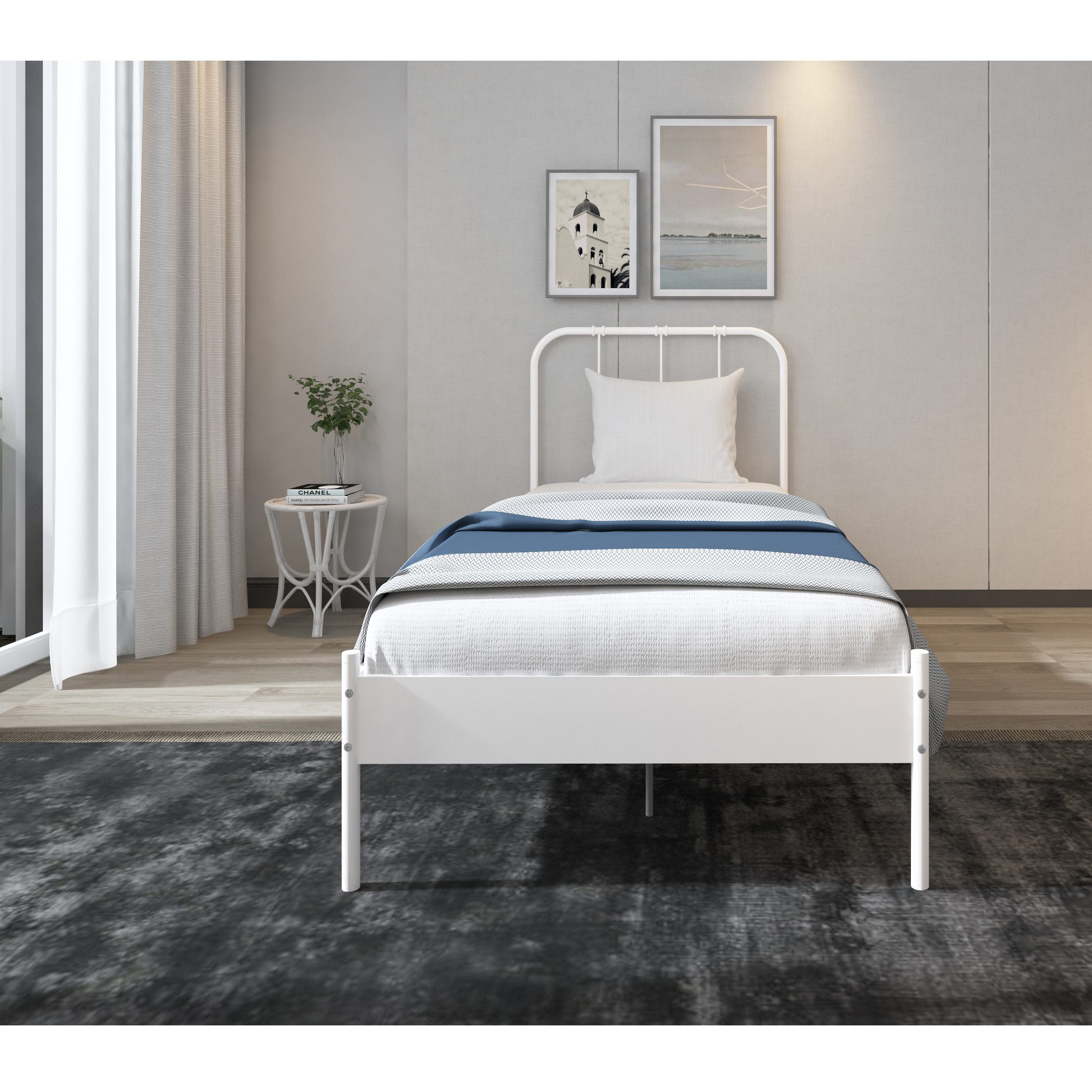 loft24 Bett Ariel, Metallbett, Bettgestell aus Metall, modern, 90x200 cm