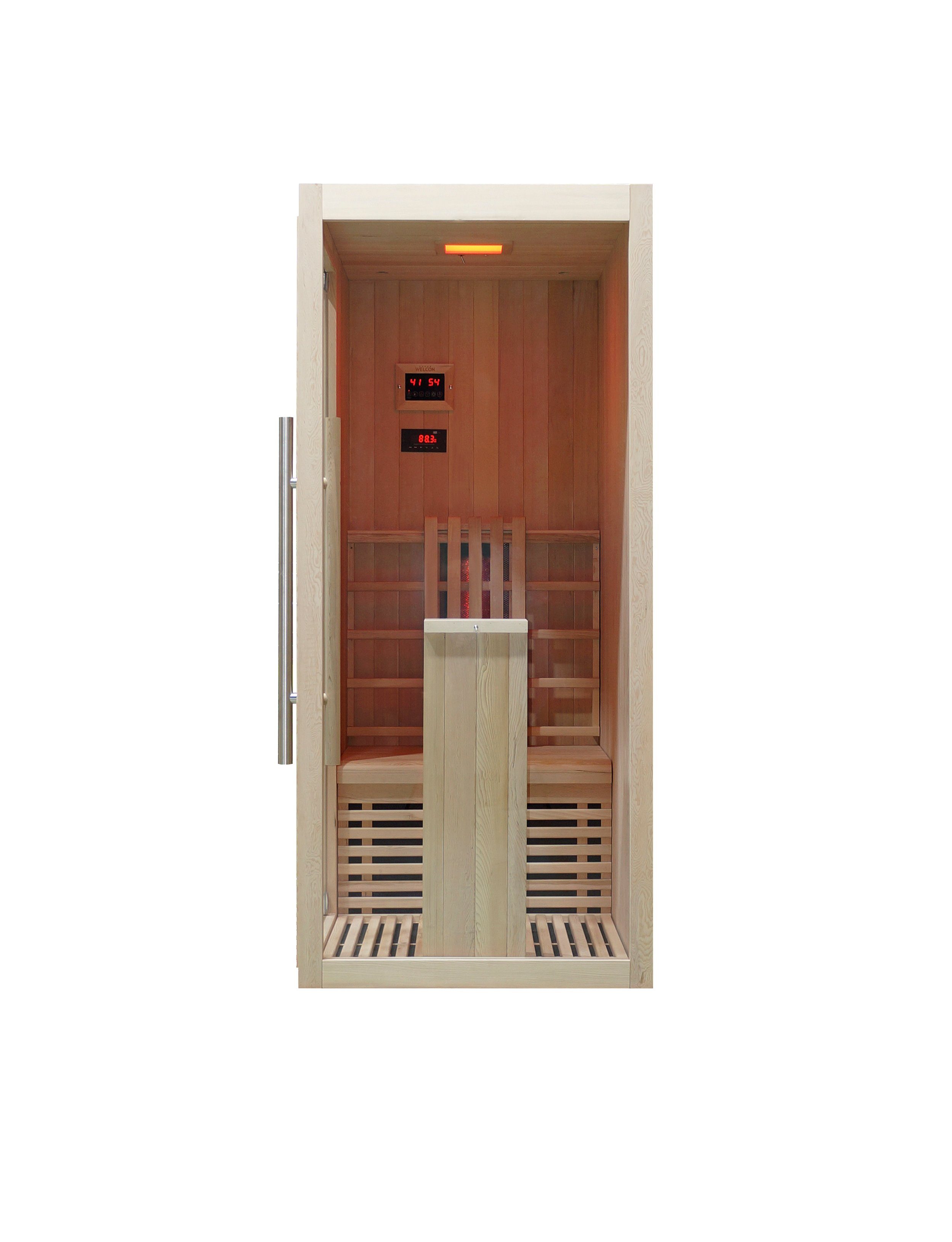 WELCON Infrarotkabine Easytherm Solo Wärmekabine Hemlock für 1 Person Vollspektrum Strahler, BxTxH: 90,00 x 124,50 x 200 cm