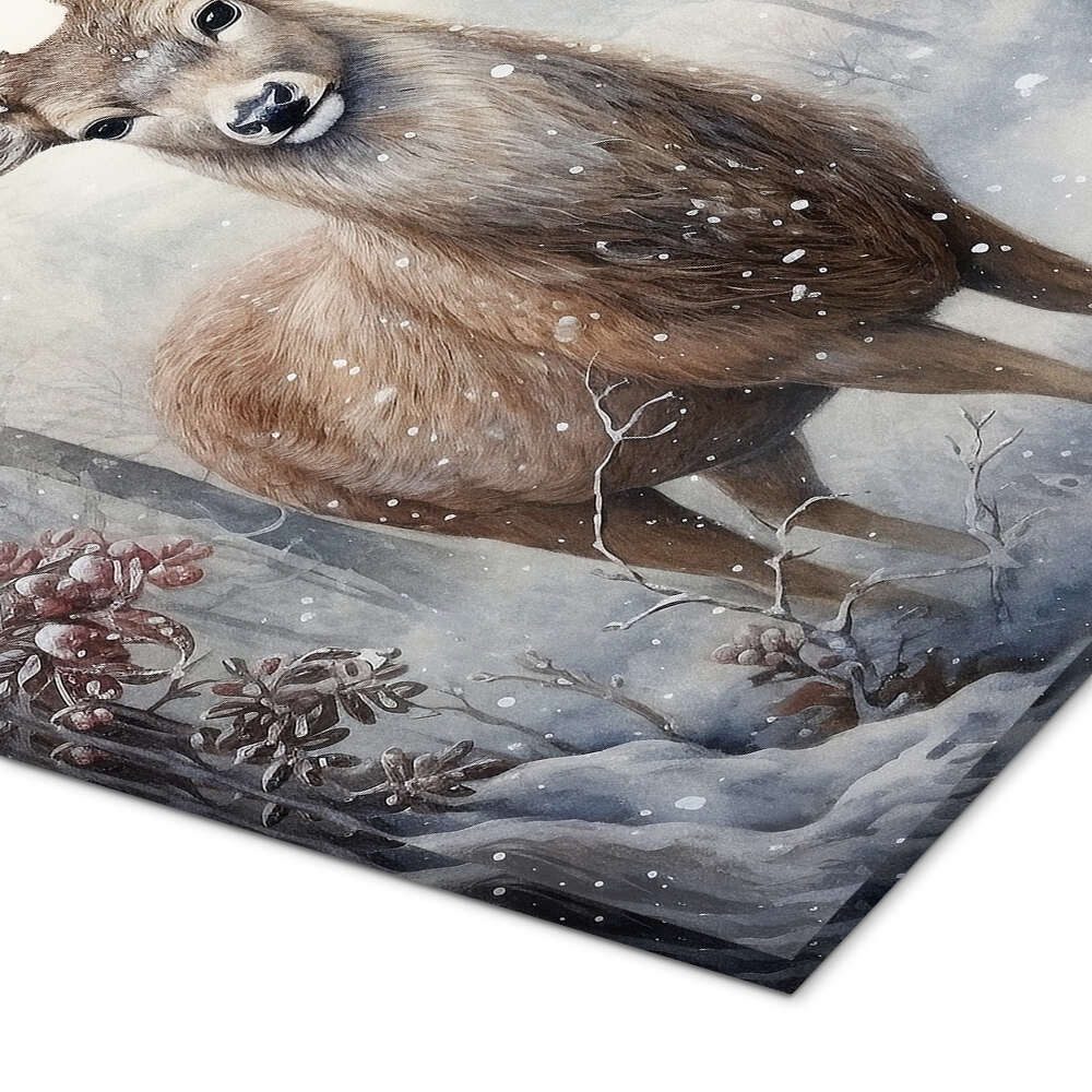 Posterlounge Wandbild Hirsch im Weihnachtswald, Olga Telnova, erhältlich als Poster, Leinwandbild, Wandsticker oder Acrylglasbild