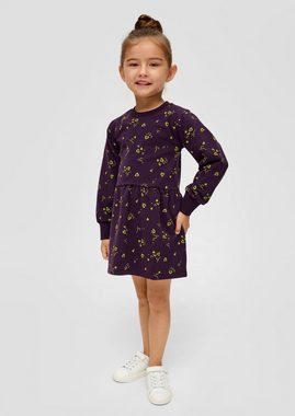 s.Oliver Minikleid Sweatkleid mit All-over-Print Raffung, Volants