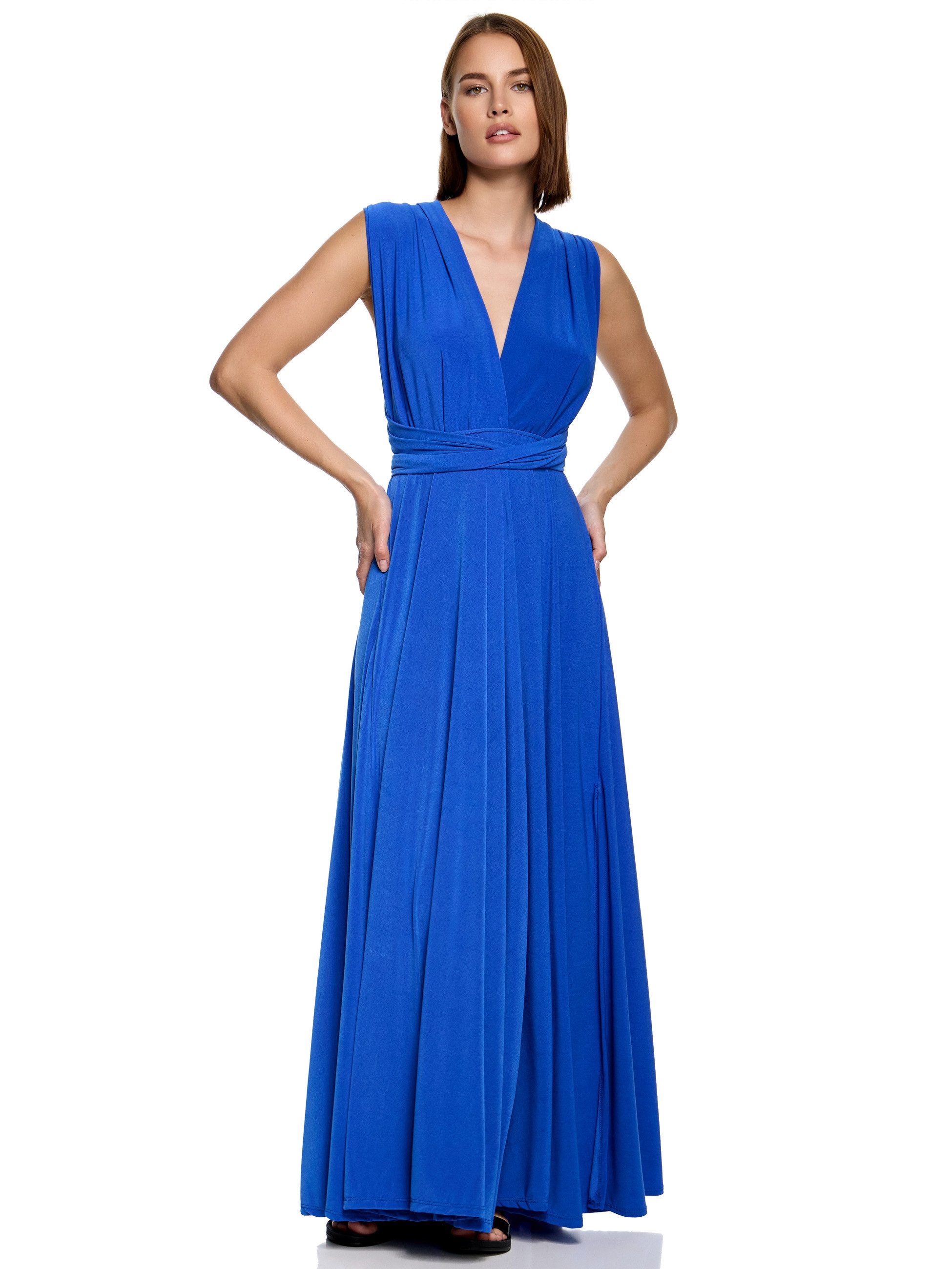 Worldclassca Abendkleid Worldclassca Abendkleid Partykleid Lang mit Schlitz Sommerkleid Maxikleid Cocktailkleid Wickelkleid Elegant Schulterfrei Ärmellos