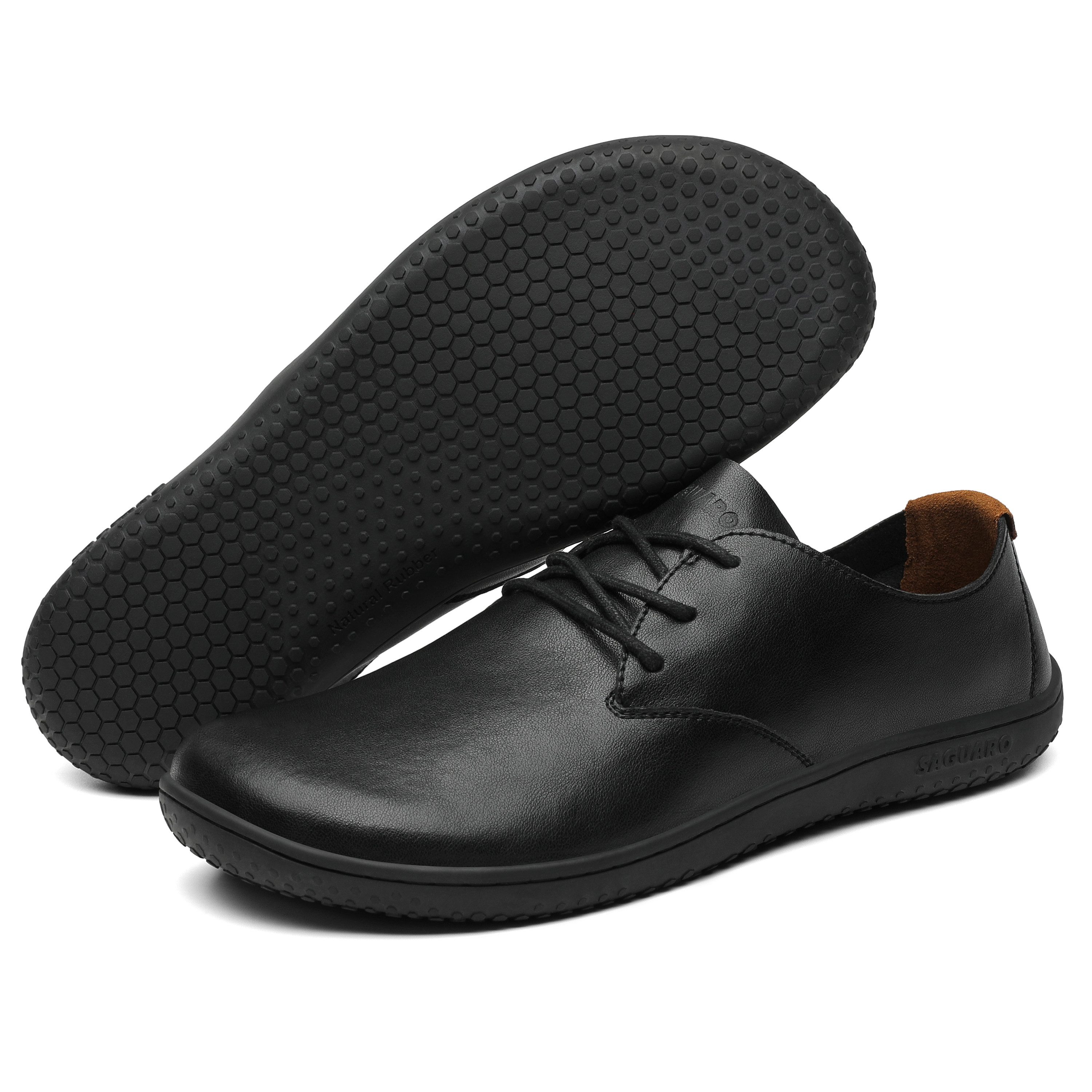 SAGUARO Business Sommer Barfußschuh (4-5mm Sohle, Nullabsatz, bequem leicht atmungsaktiv rutschfest, vegan) Minimalschuhe Herrenschuhe Halbschuh Schnürschuh Freizeit-Schuhe