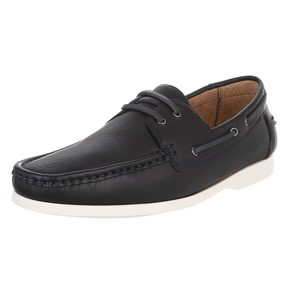 Coolwalk Herren Bootsschuh Mokassin-Design mit Schnürung Schnürschuh (91917949) Flach Schnürer in Dunkelblau