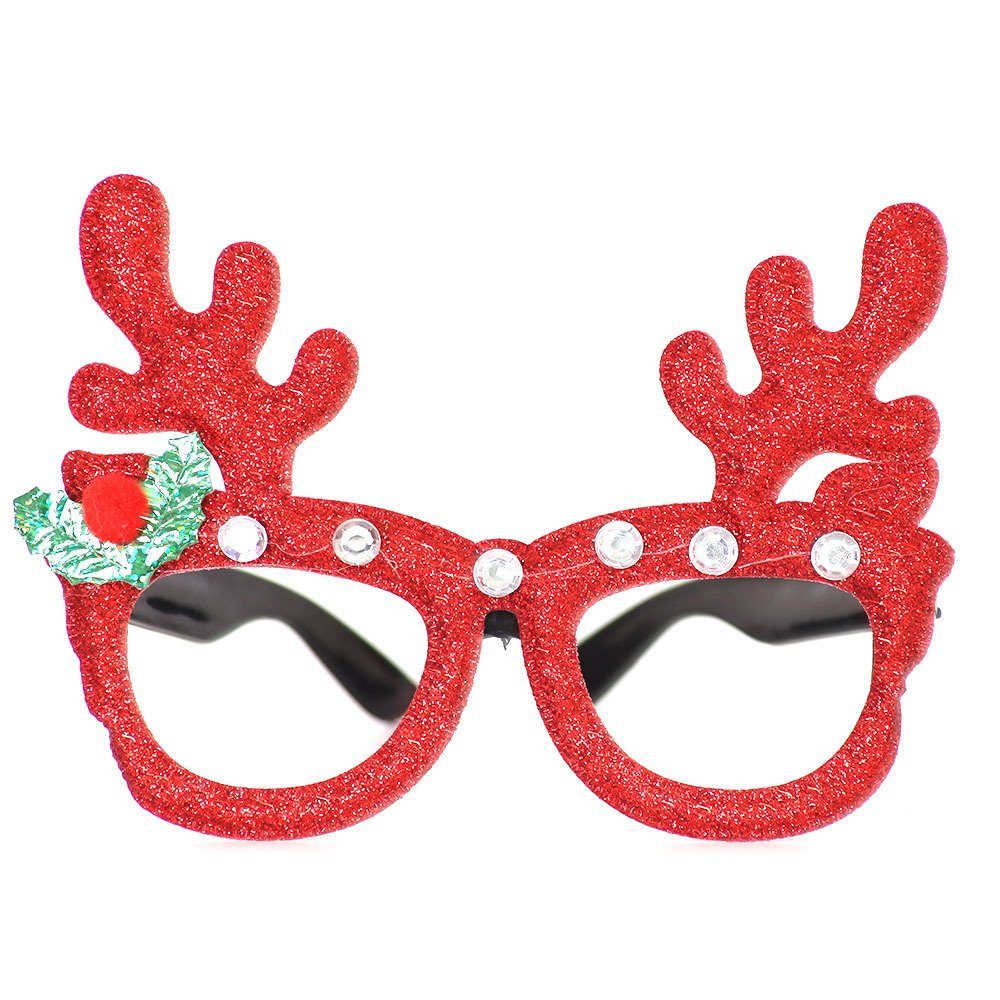 Blusmart Fahrradbrille Neuartiger Weihnachts-Brillenrahmen, Glänzende Weihnachtsmann-Brille 18