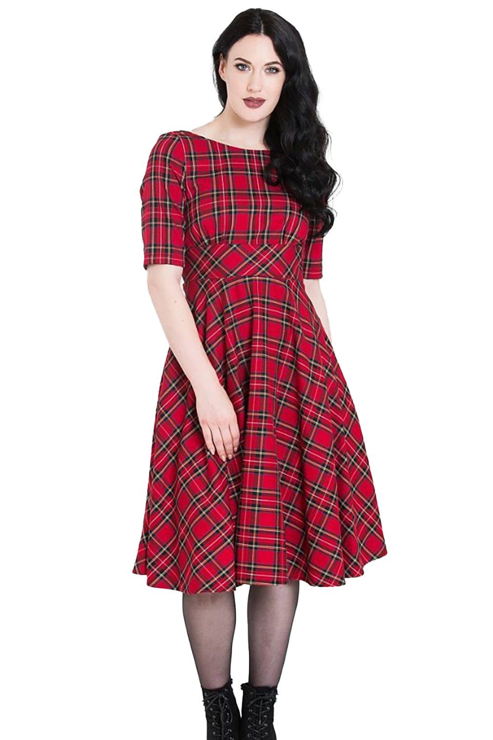 Hell Bunny A-Linien-Kleid Irvine 50s Dress Vintage Retro Tartan Muster Kariert