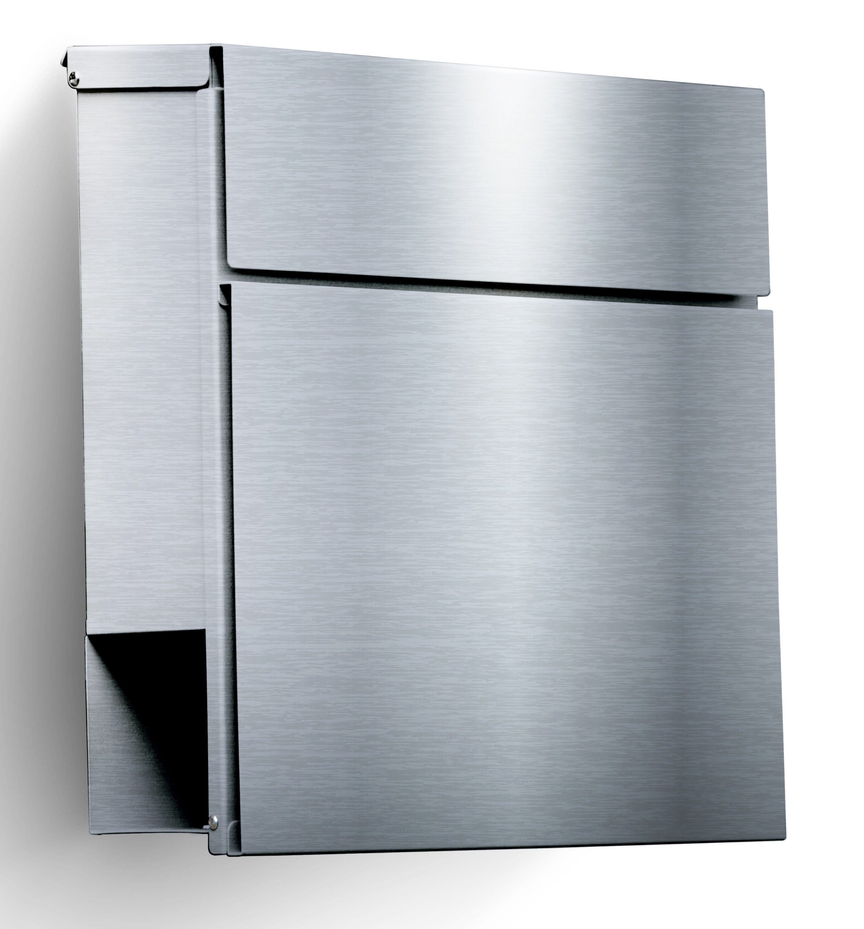 Radius Briefkasten Design Wandbriefkasten Letterman 6 Postkasten Edelstahl, mit Zeitungsfach