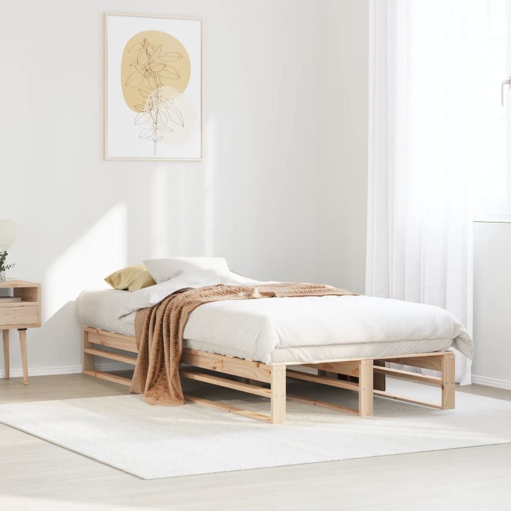 vidaXL Bett Massivholzbett ohne Matratze 90x190 cm Kiefernholz