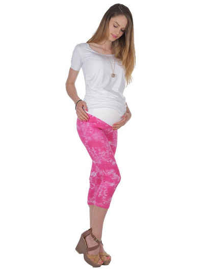 YESET Caprihose Umstand Capri Muster Leggings Umstandsleggings gekämmte Baumwolle pink Kurze
