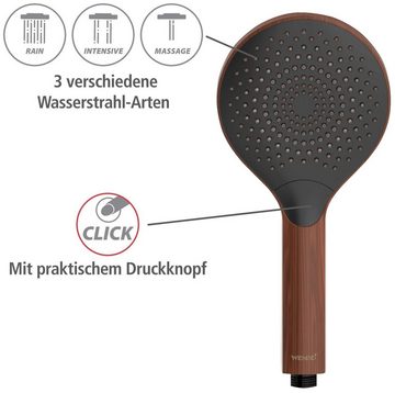 WENKO Handbrause Watersaving, (1-tlg), Wood, Ø 12 cm