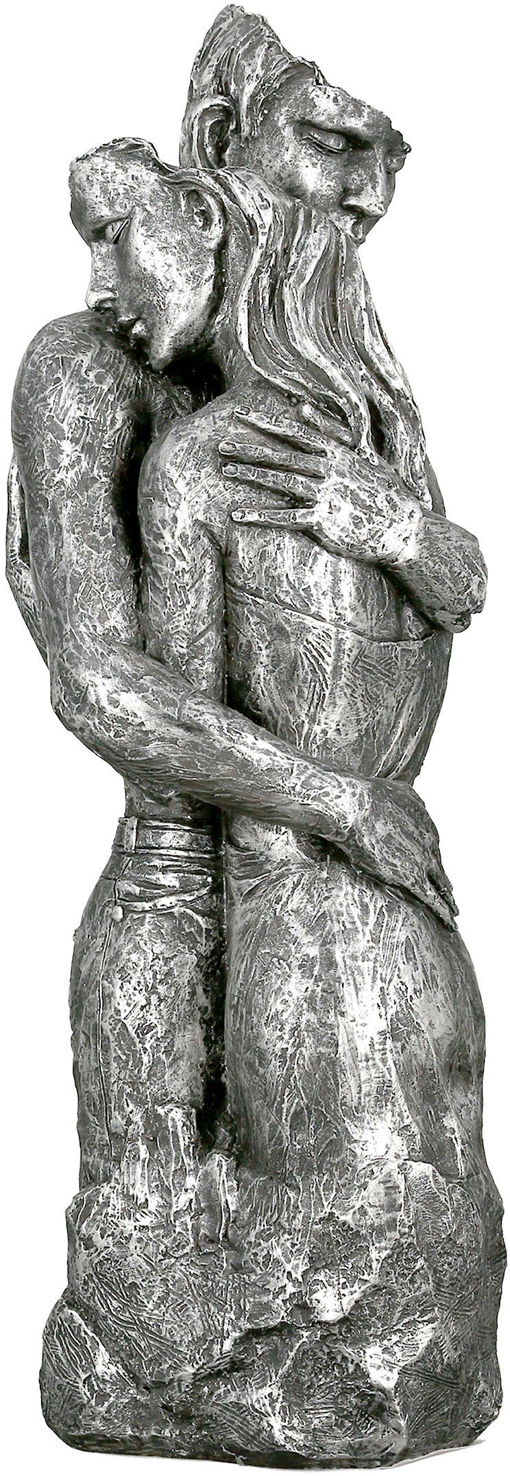 (1 silber GILDE Skulptur Embrace, Dekofigur Polyresin St), silberfarben,
