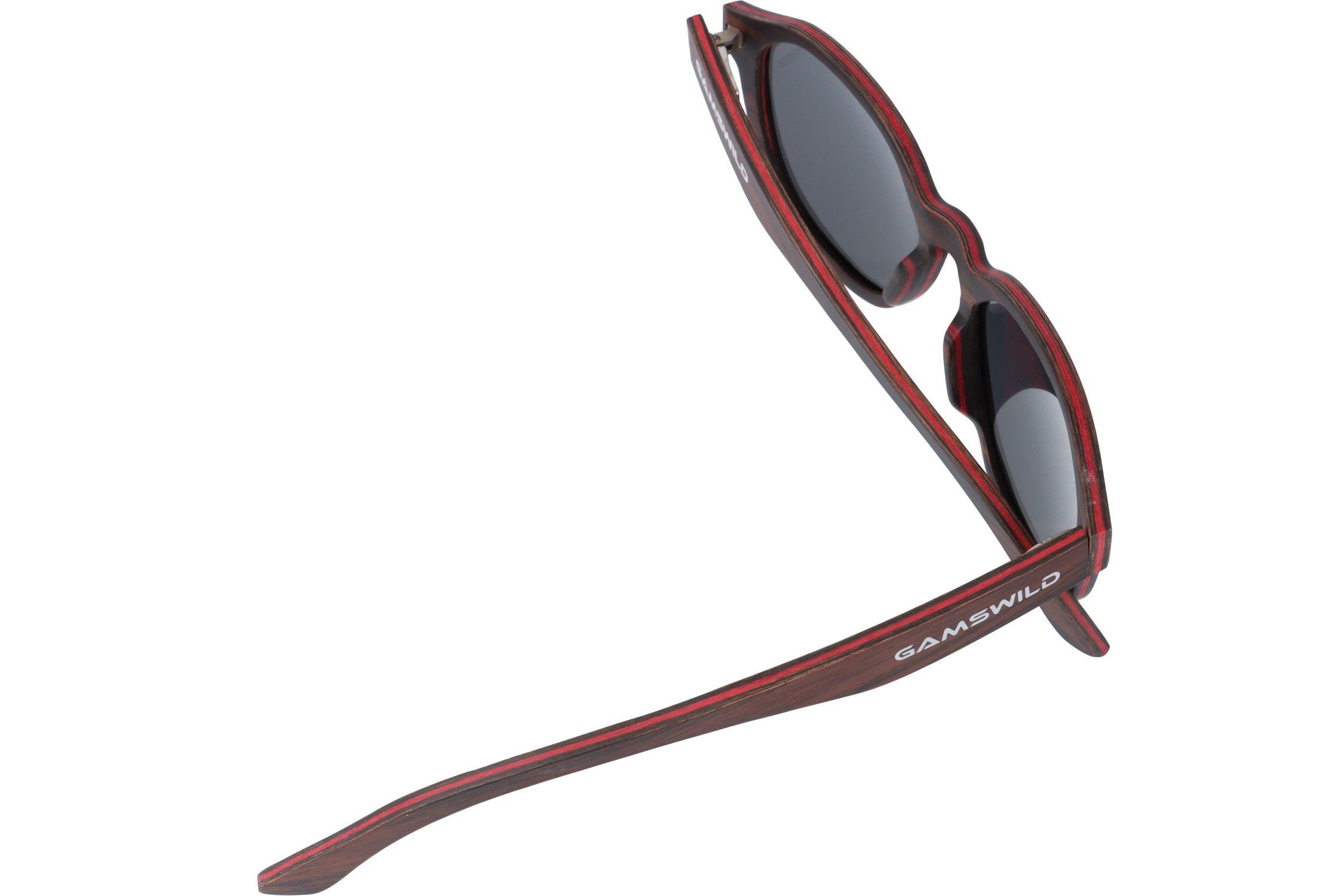 Gamswild Sonnenbrille GAMSSTYLE lila Gläser Unisex, braun, Herren Damen polarisierte WM0013 in Holzbrille Brille grau