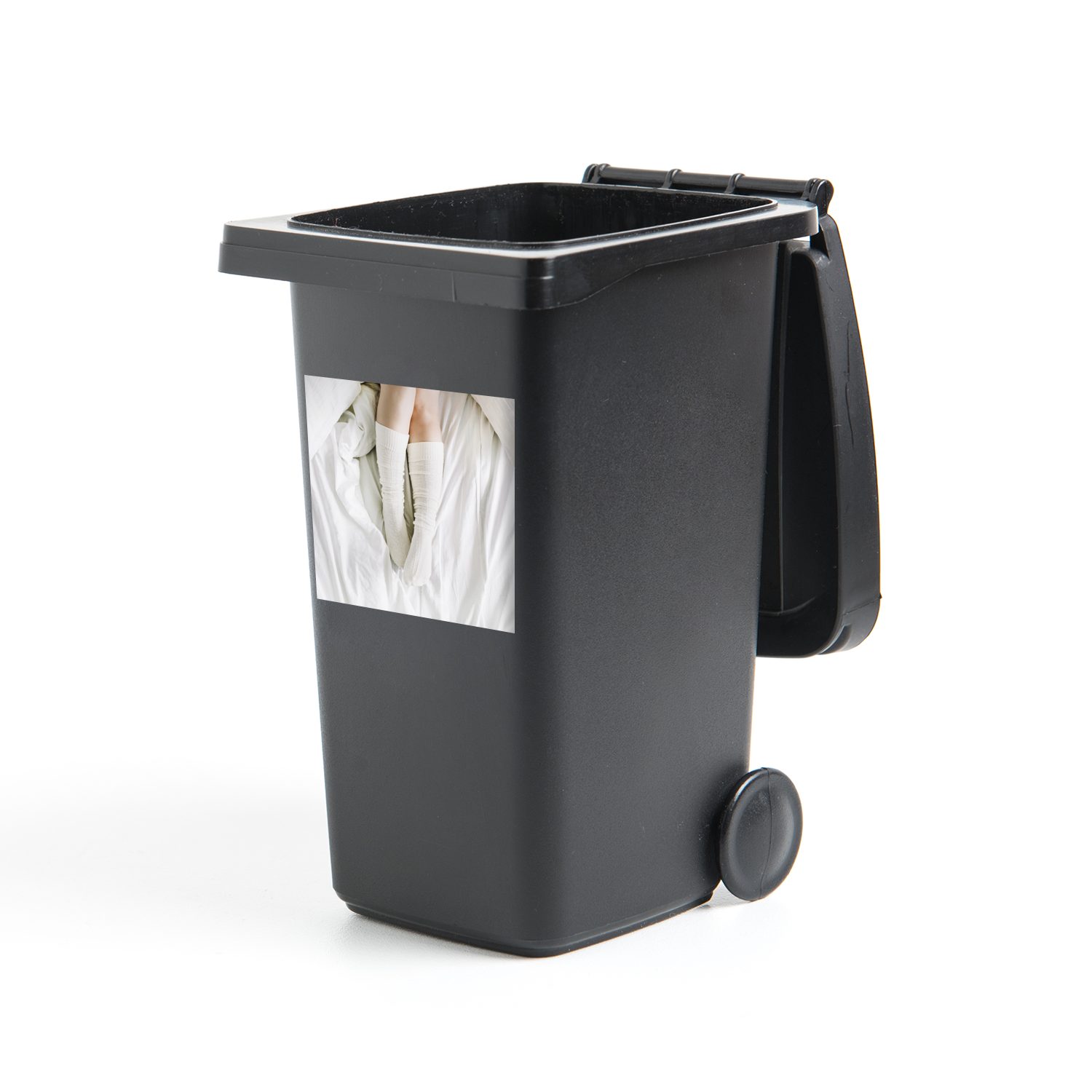 MuchoWow Wandsticker Winter - Abfalbehälter Mülleimer-aufkleber, Socken Sticker, - Weiß St), (1 Container, Mülltonne