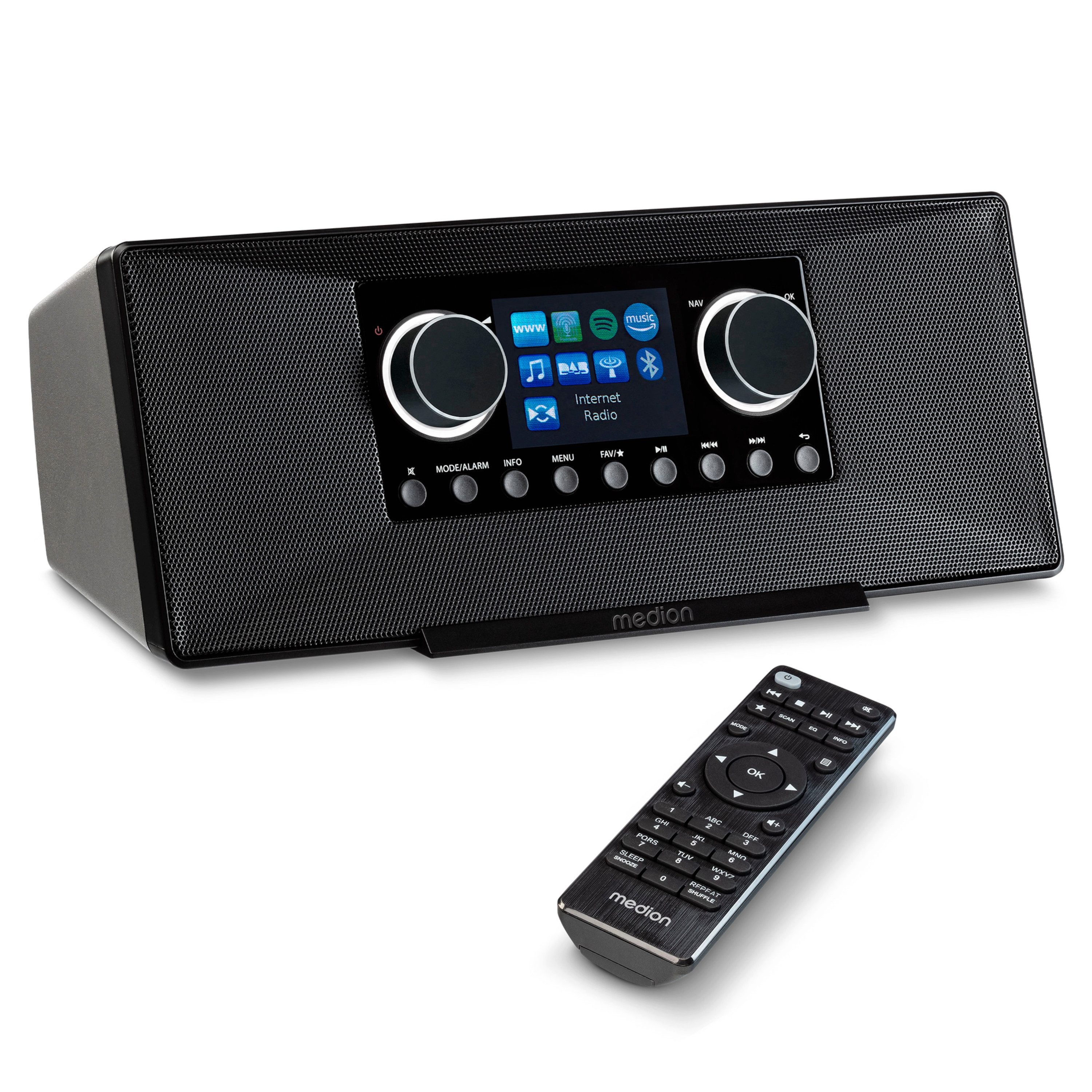 Medion® Stereo Internet Radio MEDION® P85333 (MD89289) Radio (Amazon Music, MW/UKW, DAB+, Spotify, WiFi, 6 W, DAB+, 7,1 cm (2,8) TFT-Farbdisplay, Bluetooth)