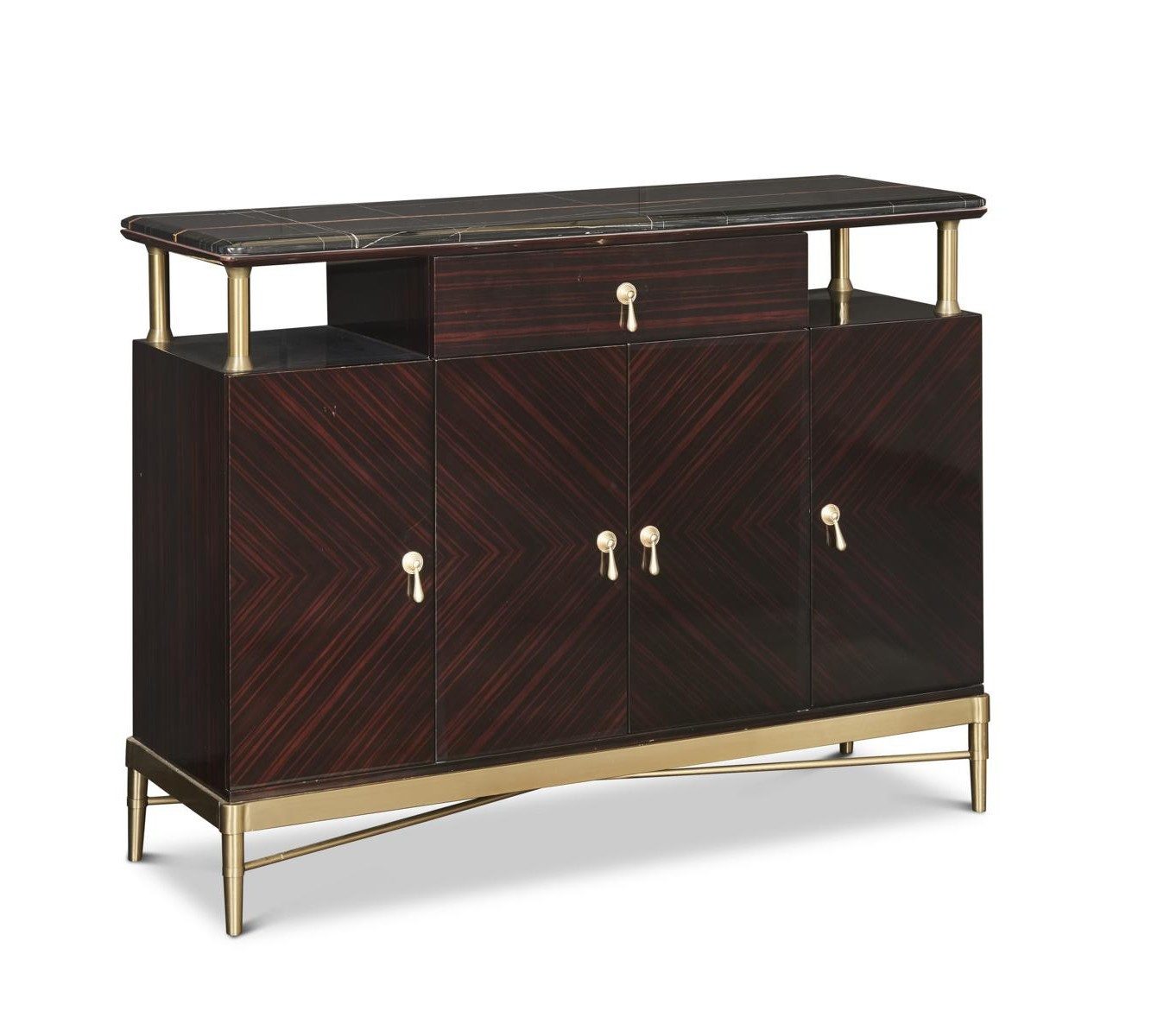 Xlmoebel Sideboard Hochglanz Kommode aus Holz 130cm Anrichte Konsole Möbel, Made in Europa