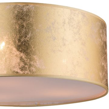 Globo Deckenleuchte Deckenleuchte Wohnzimmer Deckenlampe Rund Textil gold 40 x 18 cm