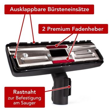 Maxorado Kombidüse Staubsauger Bodendüse für Original Miele Kombidüse Ersatzteil S8340 S8, Zubehör für Miele Staubsauger wie z.B. S8340 S8440 C1 C2 C3, (1-tlg), Mit Klickanschluss, ausfahrbare Bürsten