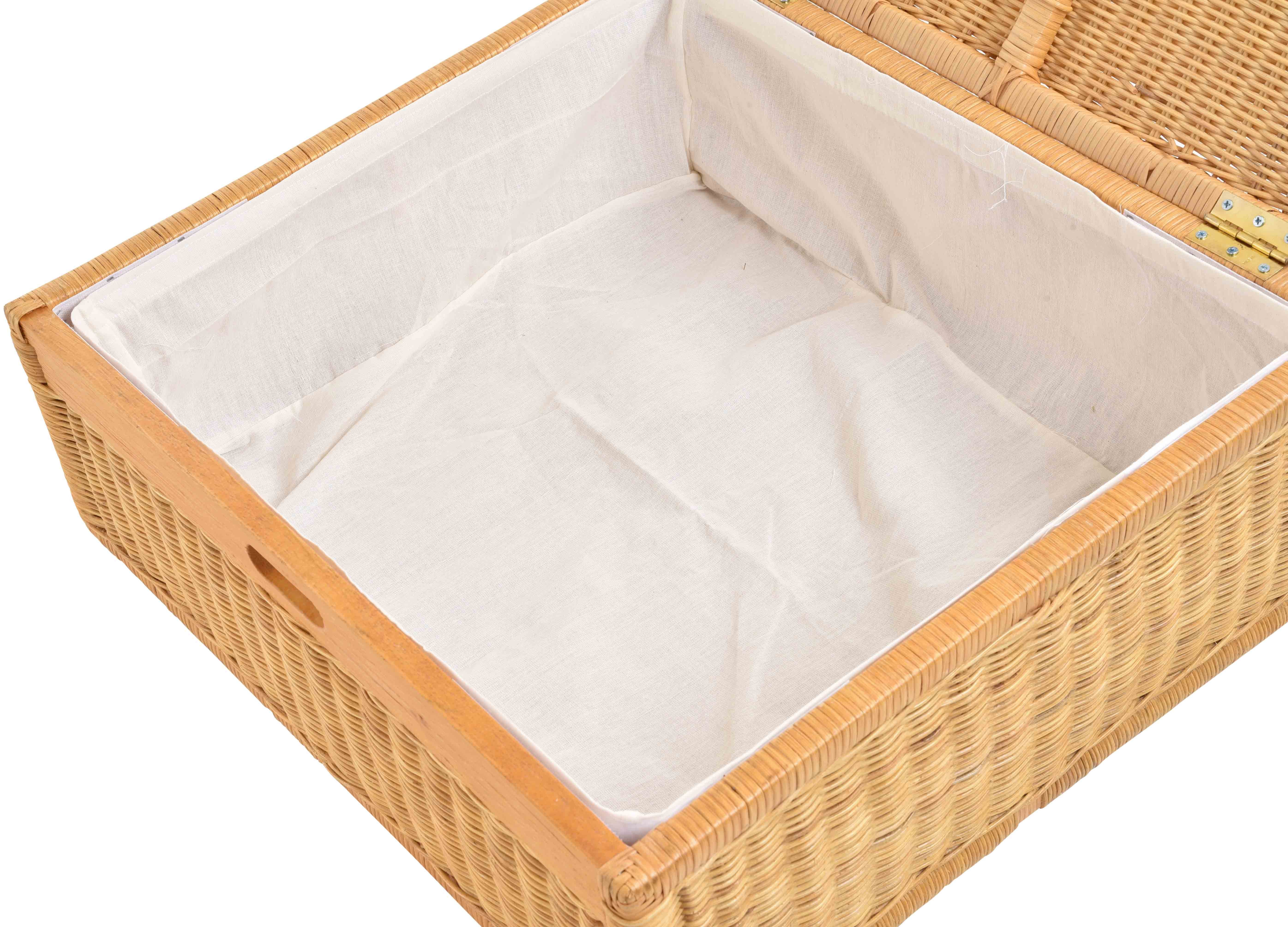 Krines Home Aufbewahrungskorb Großer Unterbett Schub aus Rattan 64x58x25cm / Unterbettkommode, mit Deckel, Bett Kasten Korb Kleider Aufbewahrung Box