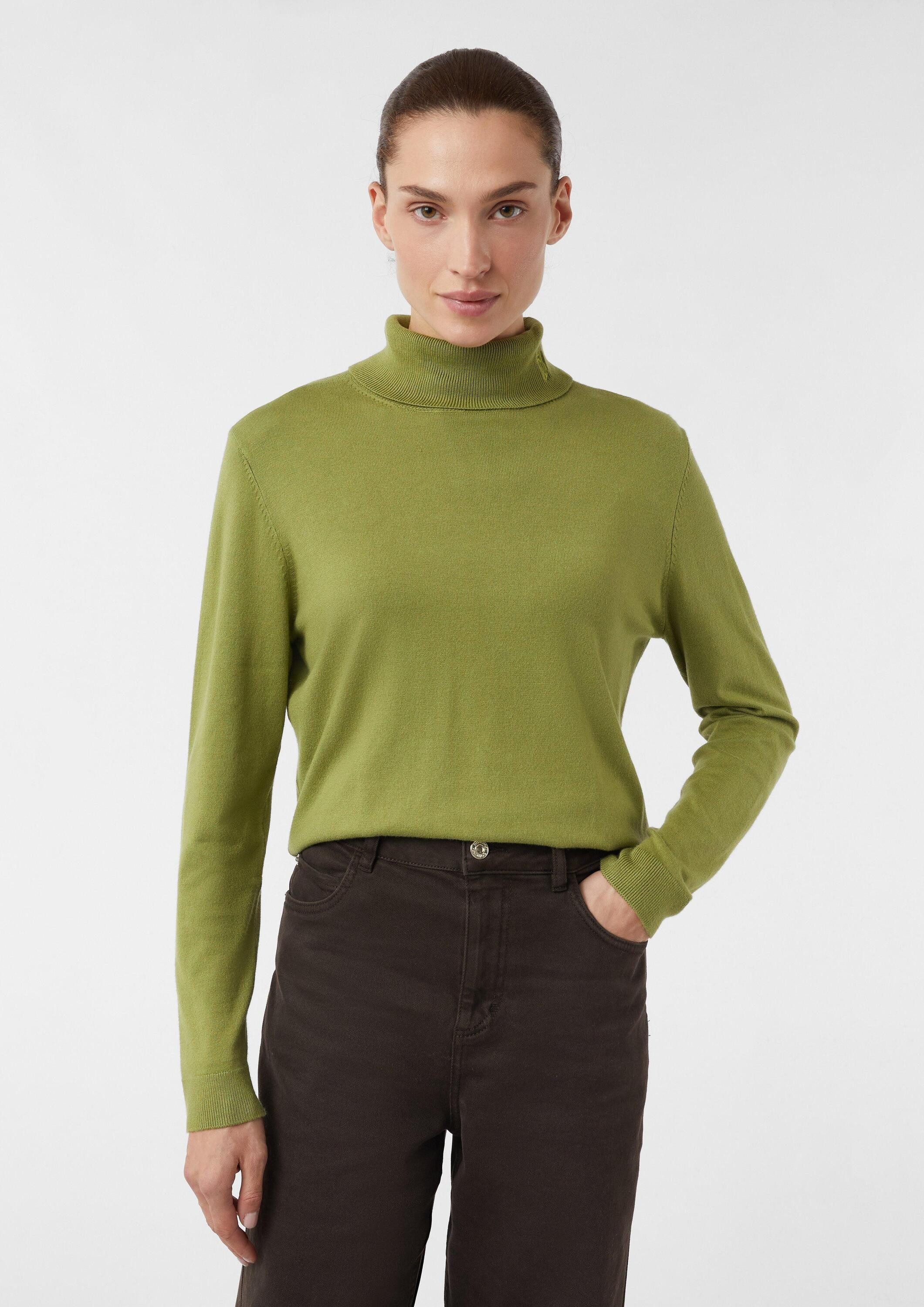 comma Длинные Вязаные свитера Feinstrick-Pullover mit Rollkragen