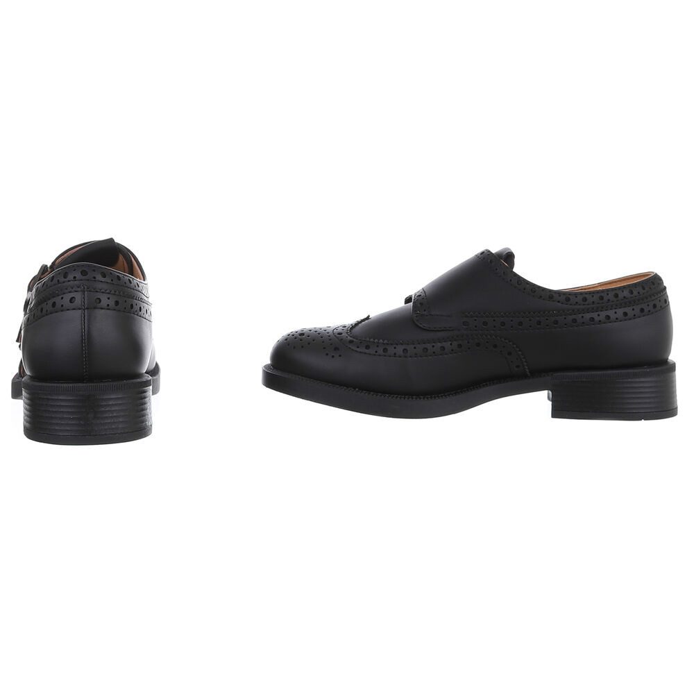 Ital-Design Damen Mokassins Freizeit Slipper (88930652) Blockabsatz Slipper in Schwarz