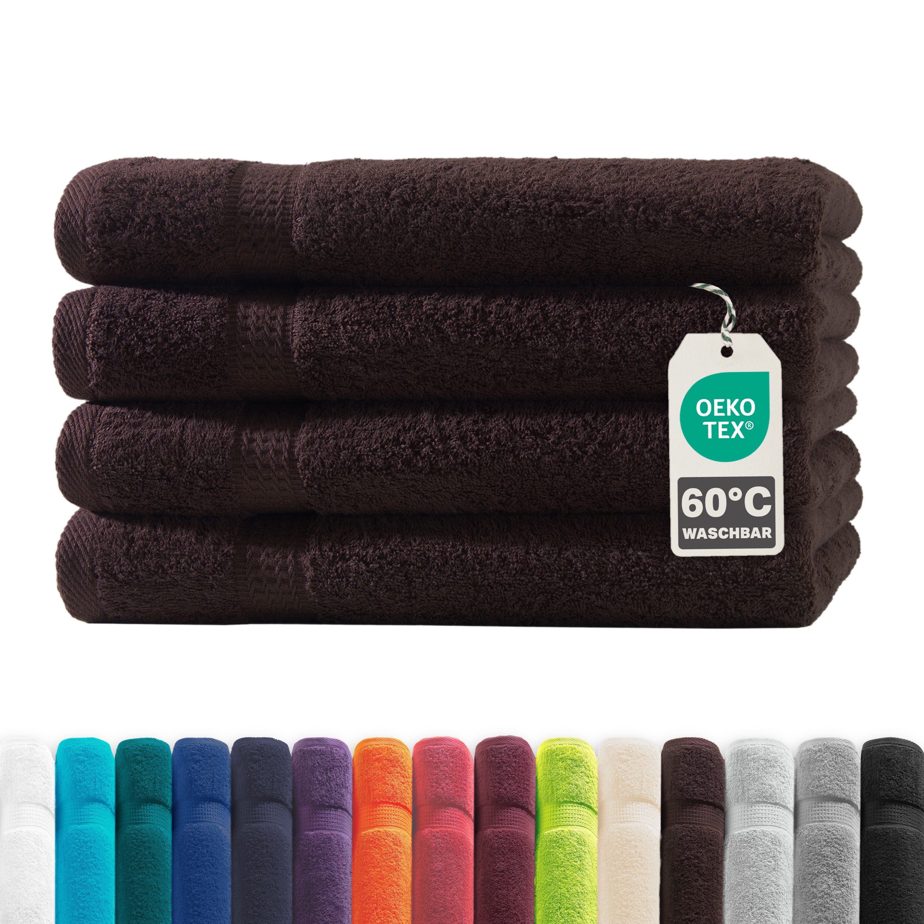Devior Handtuch Set Frottierserie Elegance in vielen Farben, hochwertig mit 500 g/m², Handtücher - 100% Baumwolle (4-St), 50x100 cm, saugstark, schnelltrocknend, pflegeleicht & geruchsneutral