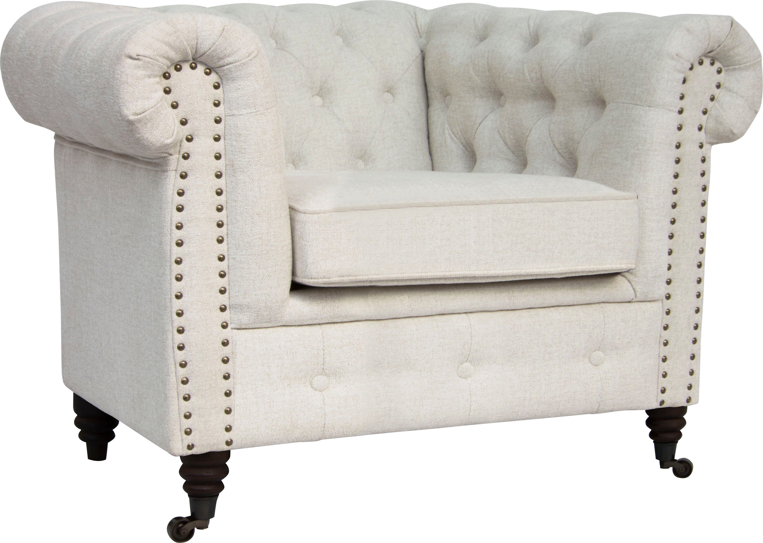 Home affaire Chesterfield-Sessel Aarburg Sessel, aufwändige Knopfheftung und Ziernägel im Chesterfield-Design