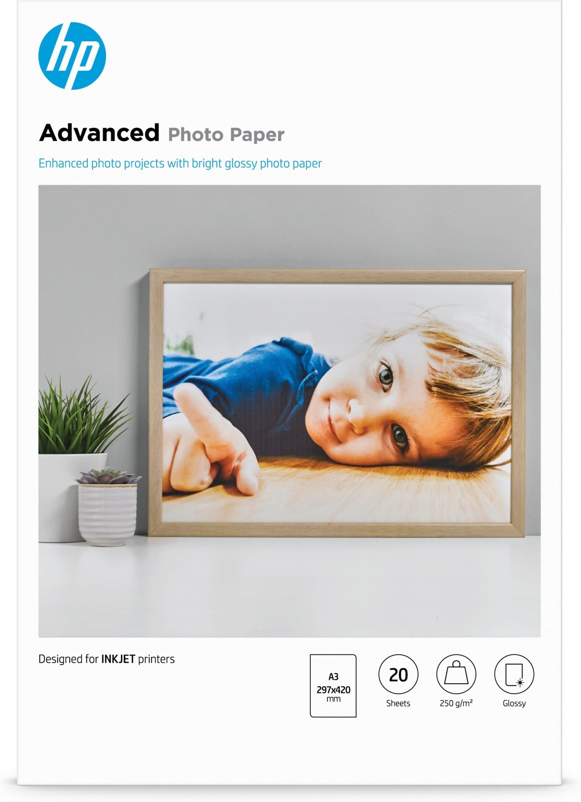 HP HP Advanced Fotopapier, glänzend - 20 Blatt/A3/297 Tintenpatrone