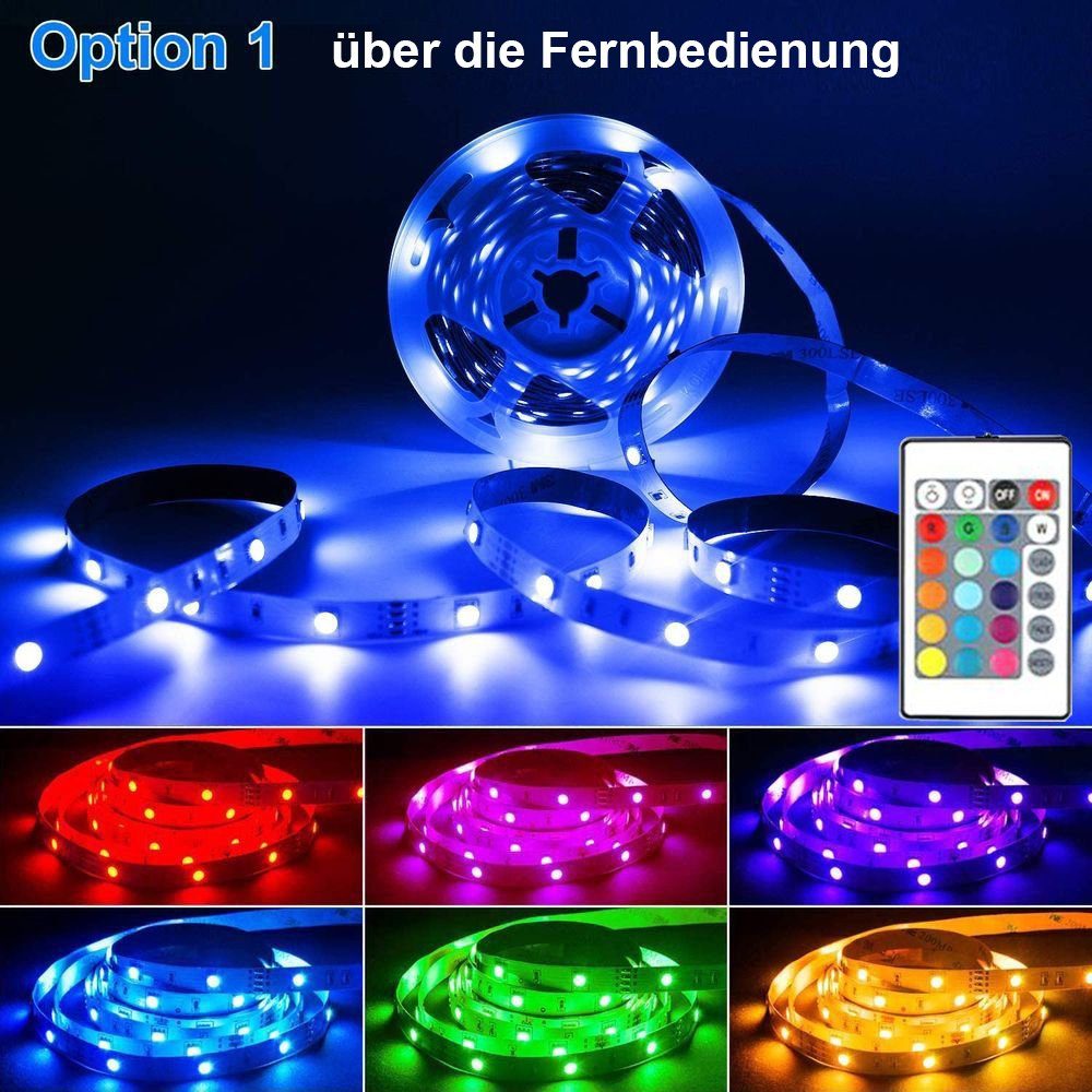 Oneid LED-Streifen LED Strip, Bluetooth RGB LED Streifen, Farbwechsel LED  Lichterkette 5M | LED-Stripes