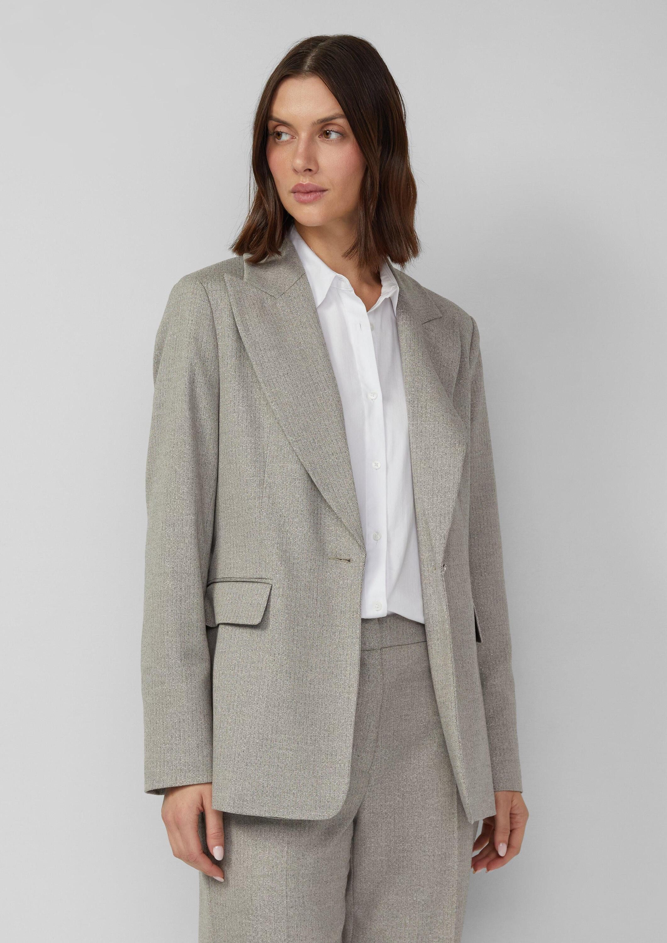 s.Oliver Jackenblazer Indoor-Blazer Eleganter Blazer im Slim Fit mit Glitzergarn