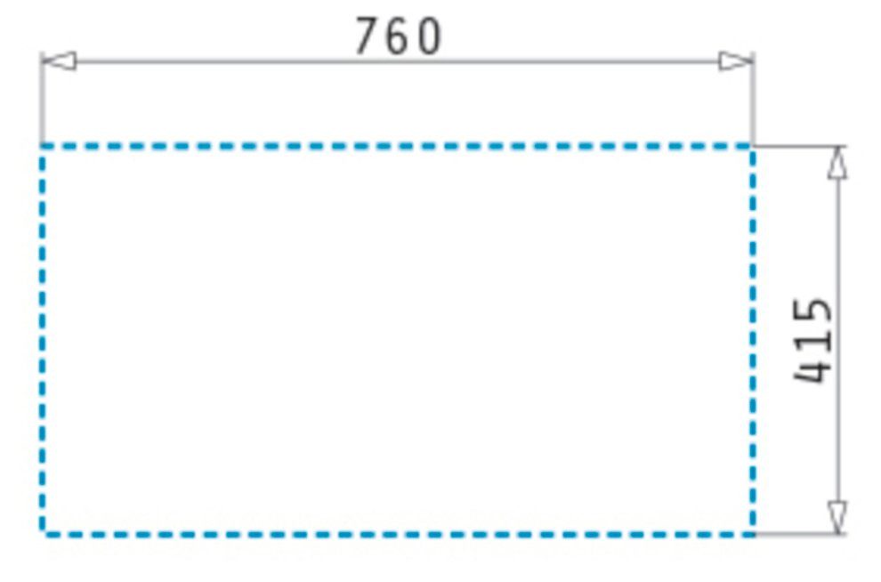 Pyramis Margarita stainless steel sink, rectangular, 78/43.5 cm