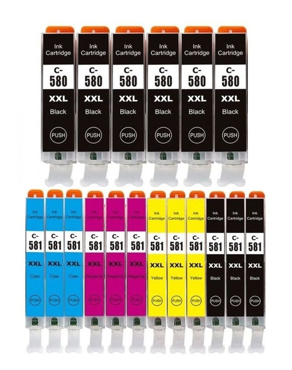 inkpro 18 Druckerpatronen kompatibel mit Canon PGI-580 XXL & CLI-581 XXL Tintenpatrone (für Pixma TR7500, TR7520, TR7550, TR7650, TR8500, TR8520, TR8550, TR8551, TR8600, TR8620, TR8650, TS6100, TS6150, TS6151, TS6200, TS6220, TS6240, TS6241, TS6250, TS625
