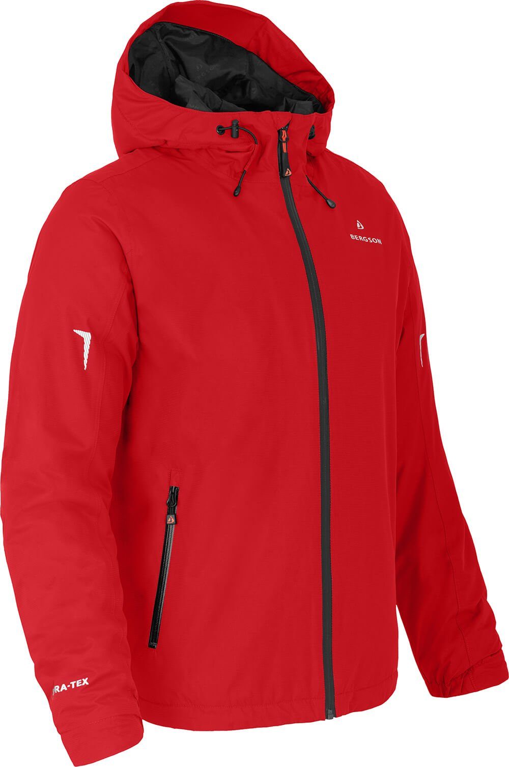 Bergson Outdoorjacke EGGEN THERMO Herren Regenjacke, leicht wattiert, 12000 mm Wassersäule, Normalgrößen, salsarot