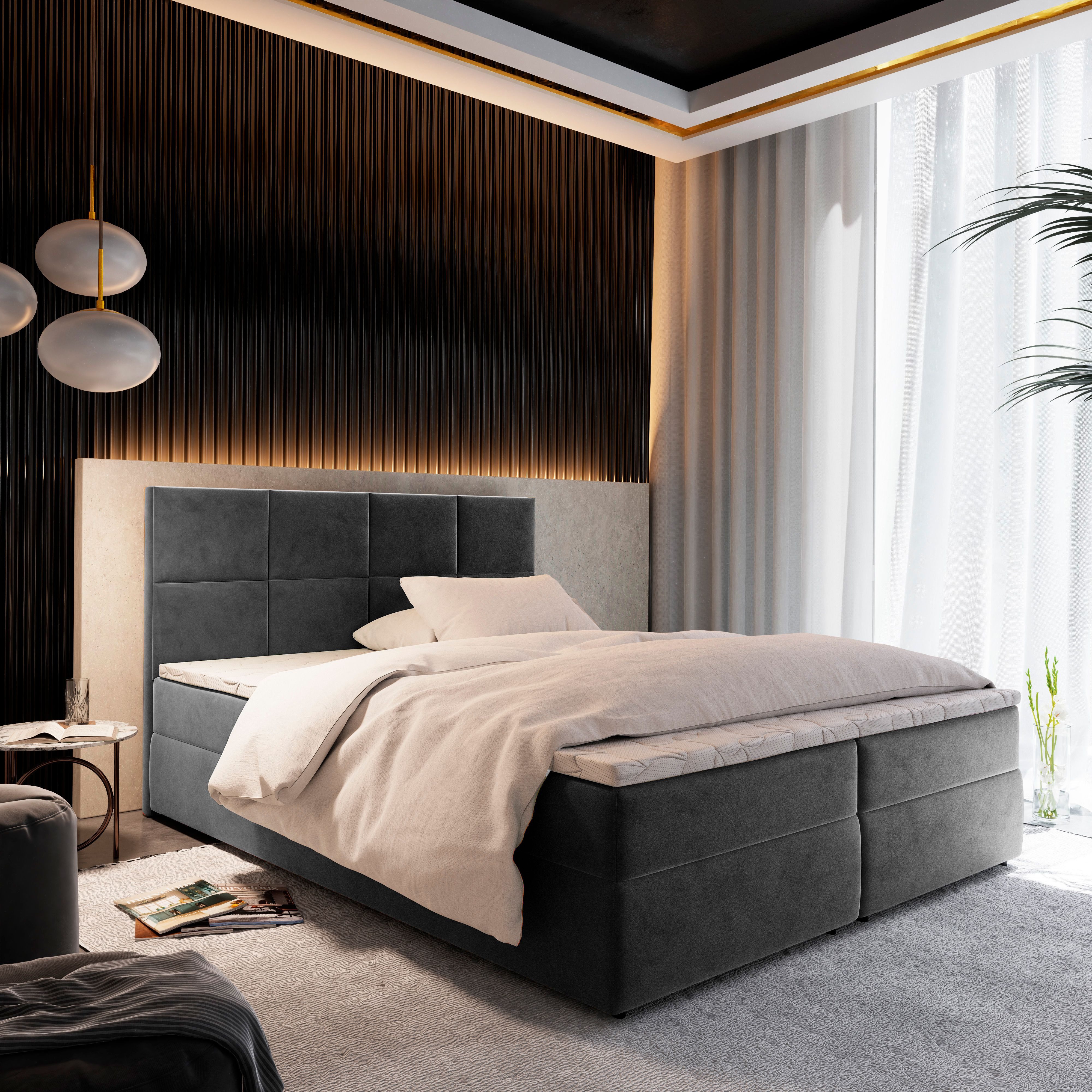 Masseno Boxbett LENA 140x200 cm mit Bonell Matratze und Topper günstig online kaufen