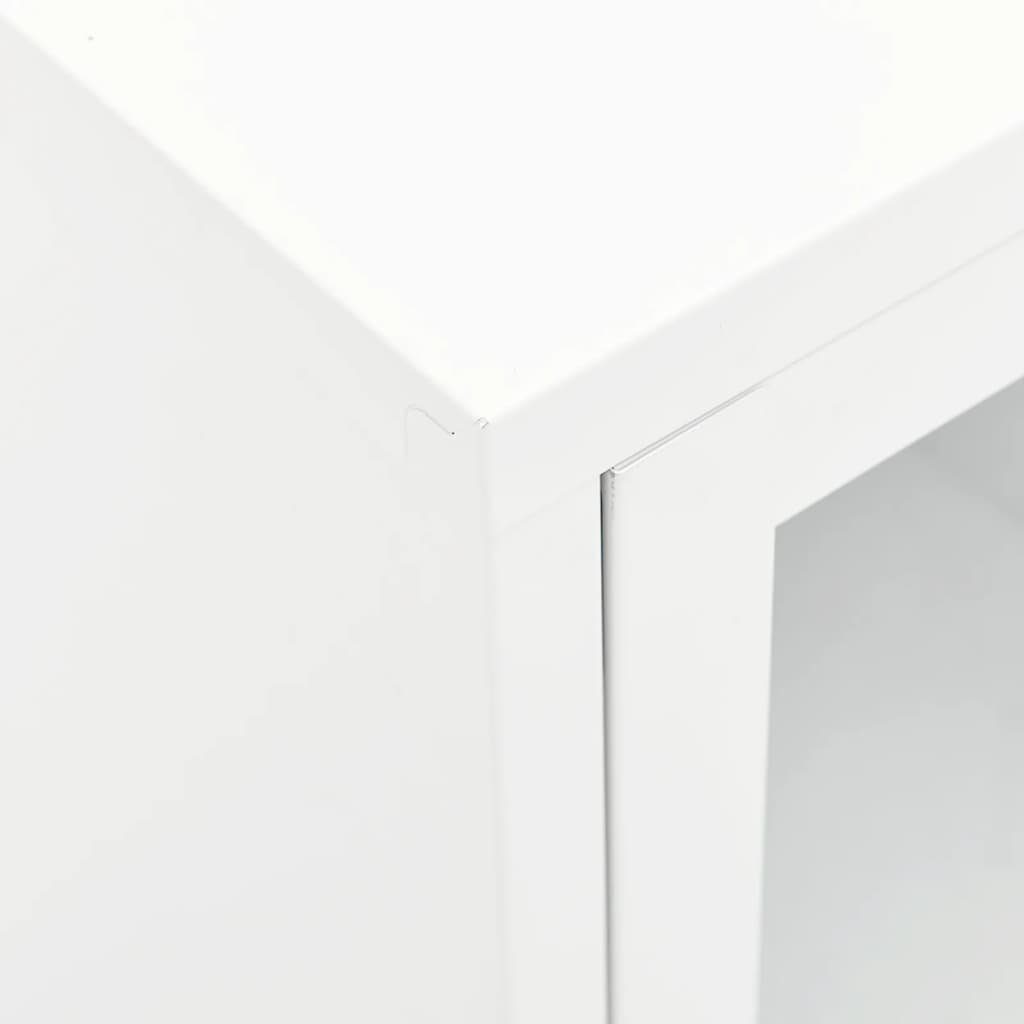Weiß TV-Schrank und Stahl furnicato 105x35x52 cm Glas