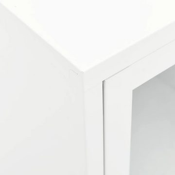 furnicato TV-Schrank Weiß 105x35x52 cm Stahl und Glas