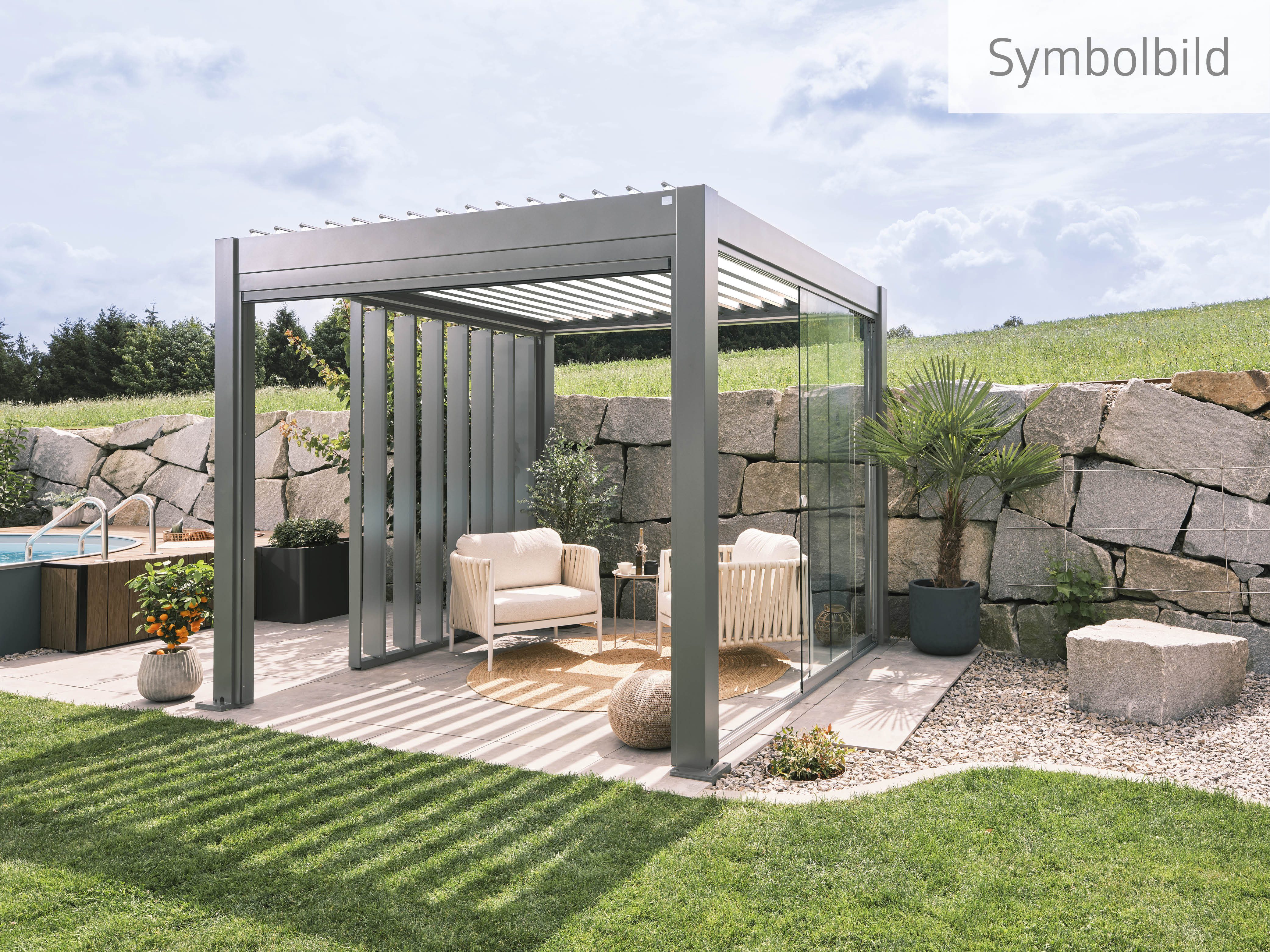 Biohort Pergola 3,5x3 m, verschiedene Farben, 367,5x312x264 cm, ausgezeichnet mit dem Red Dot Design Award