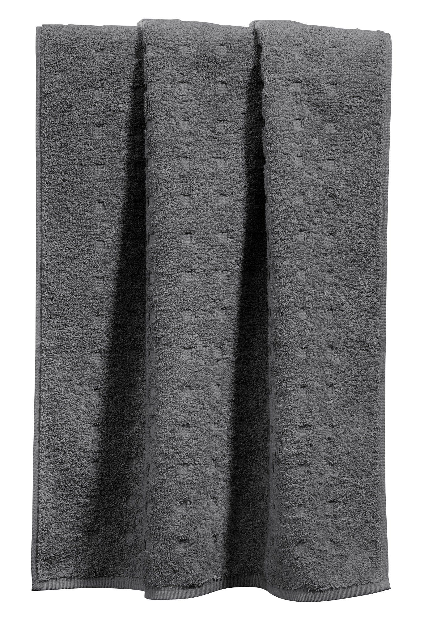 Möve Handtuch Handtuch "Quadretti", Frottier (1-St), Walk-Frottier Uni graphit