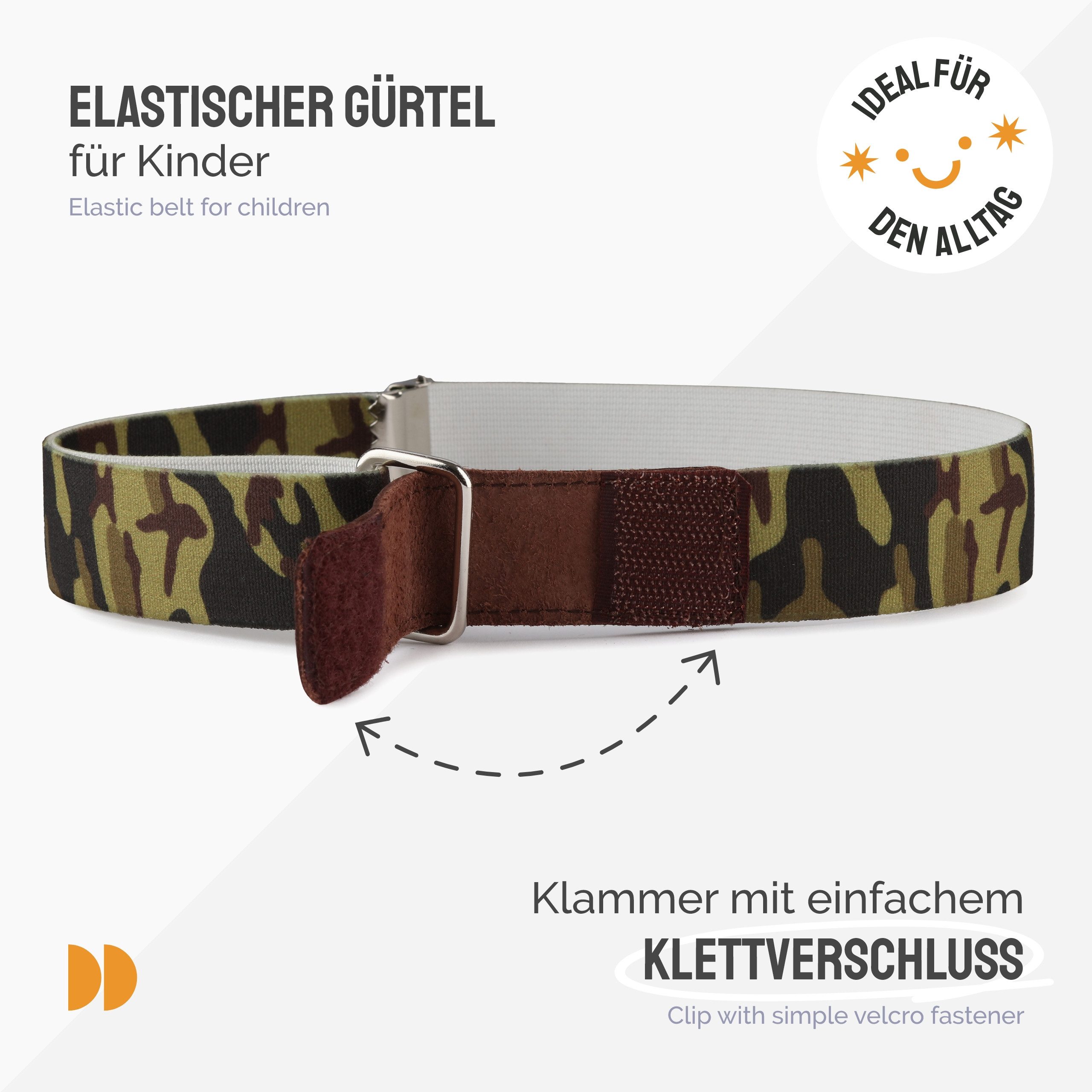 Ladeheid Stoffgürtel Kinder Gürtel Elastik-Gürtel 1-12 Jahre 34-90 cm P15 (1-St)